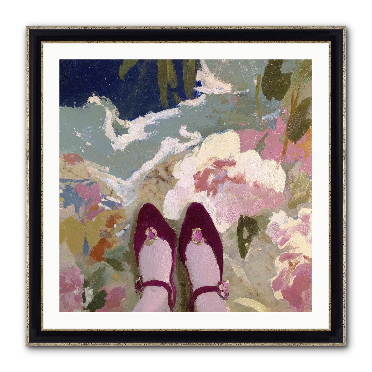 Perfect Placement Framed Print - Black & Gold 30x30