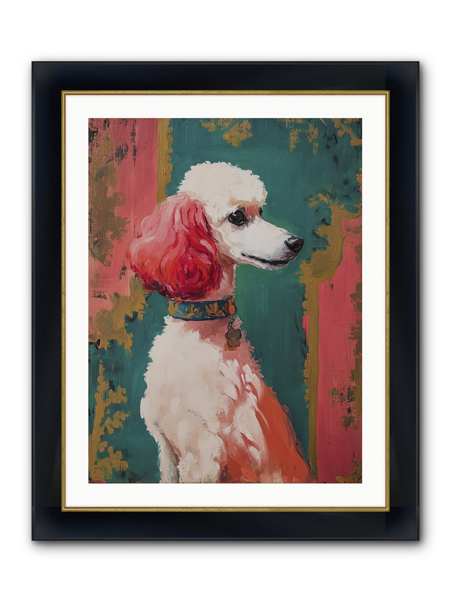 Periwinkle Framed Print - Wide Black w/Gold 24x32