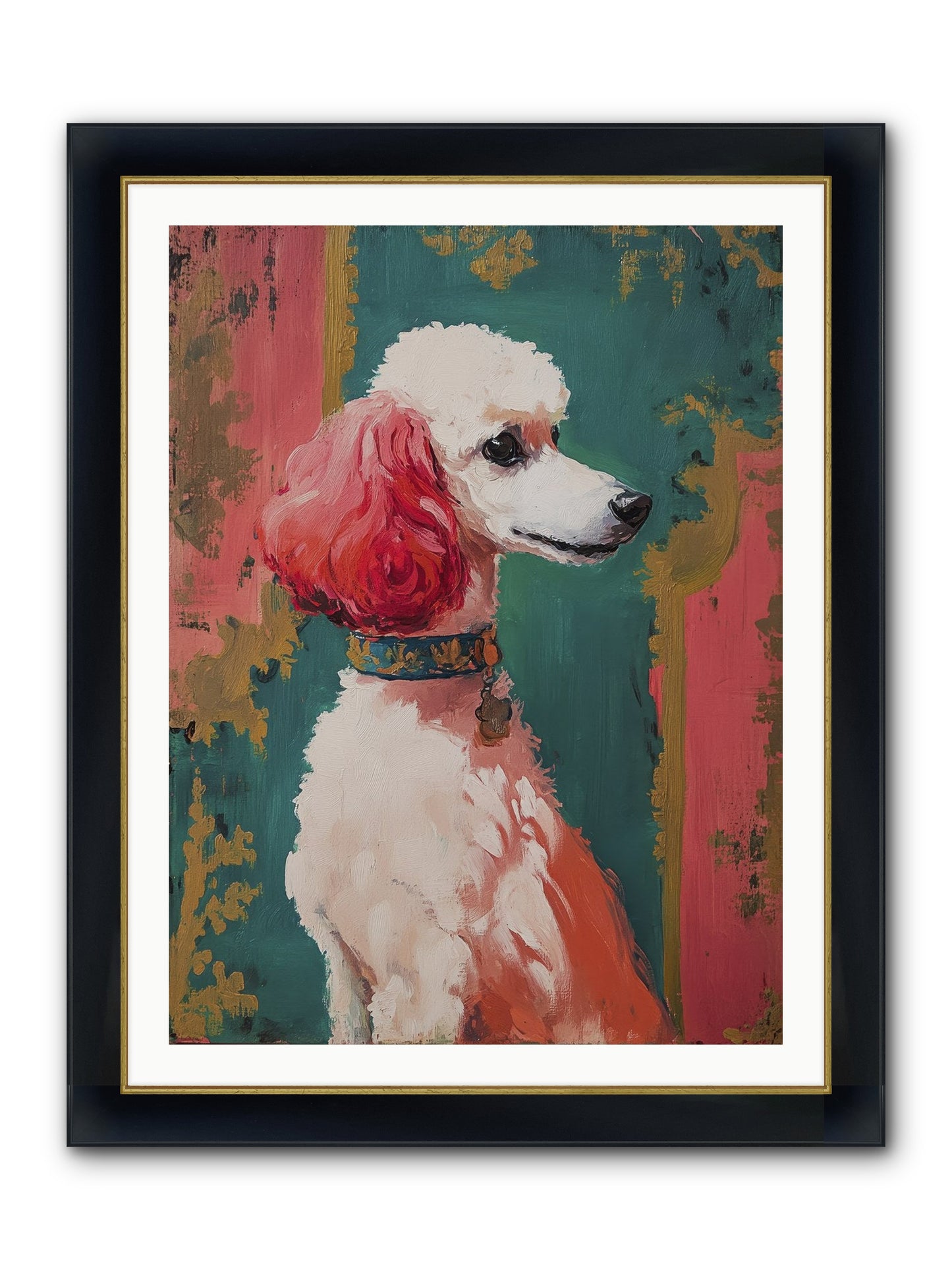 Periwinkle Framed Print - Wide Black w/Gold 30x40