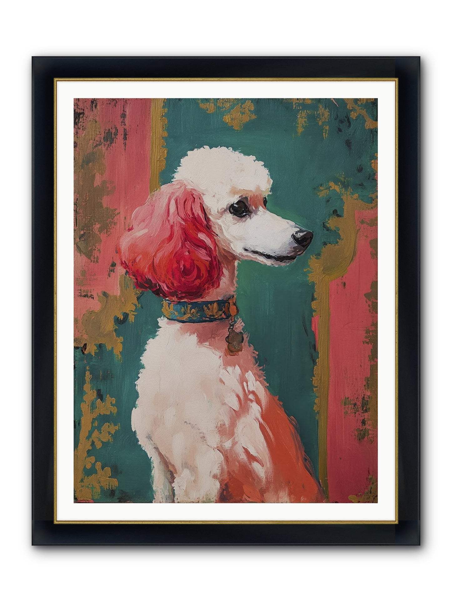 Periwinkle Framed Print - Wide Black w/Gold 36x48