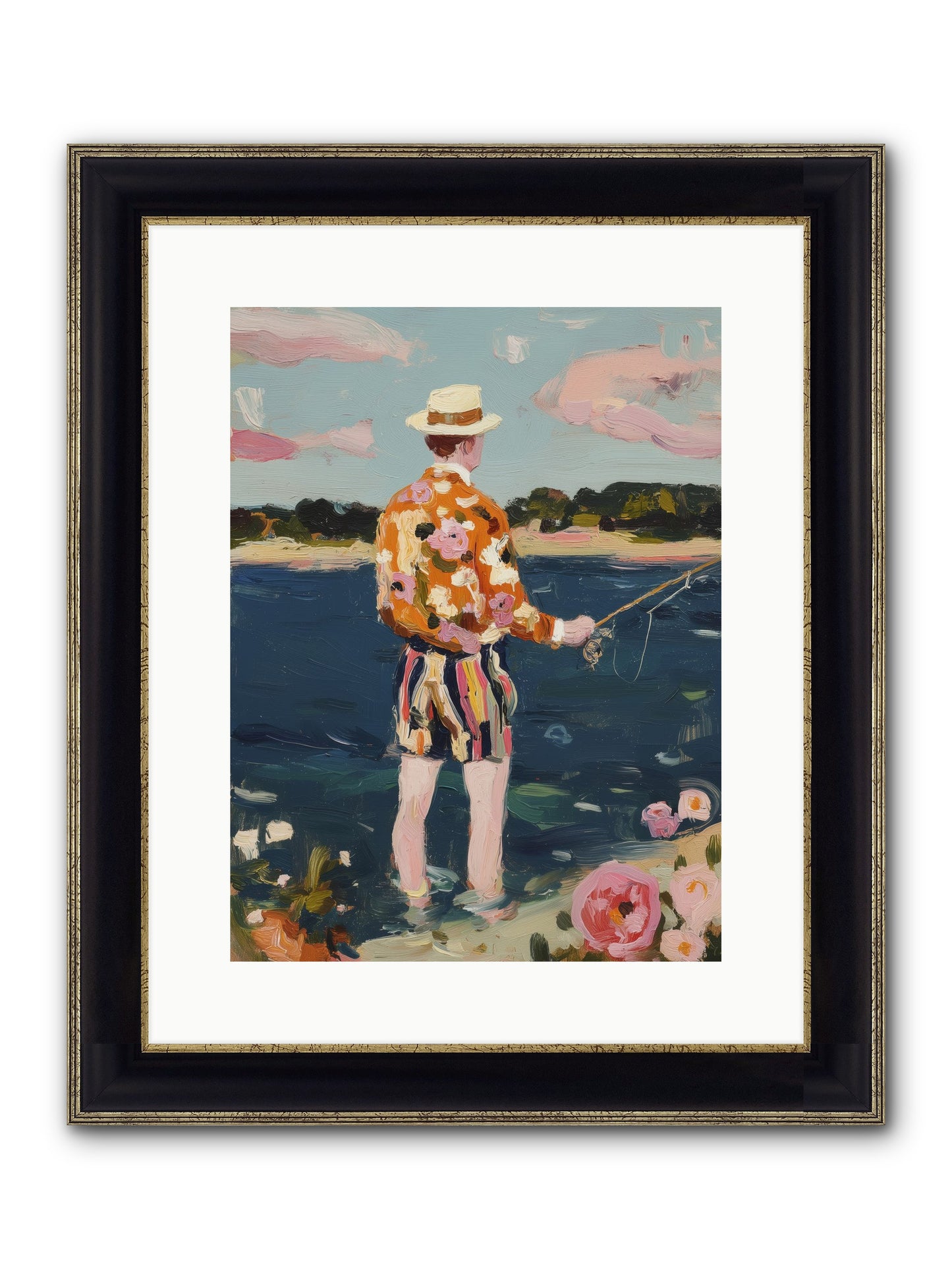 Permanent Vacation Framed Print - Black & Gold 12x16