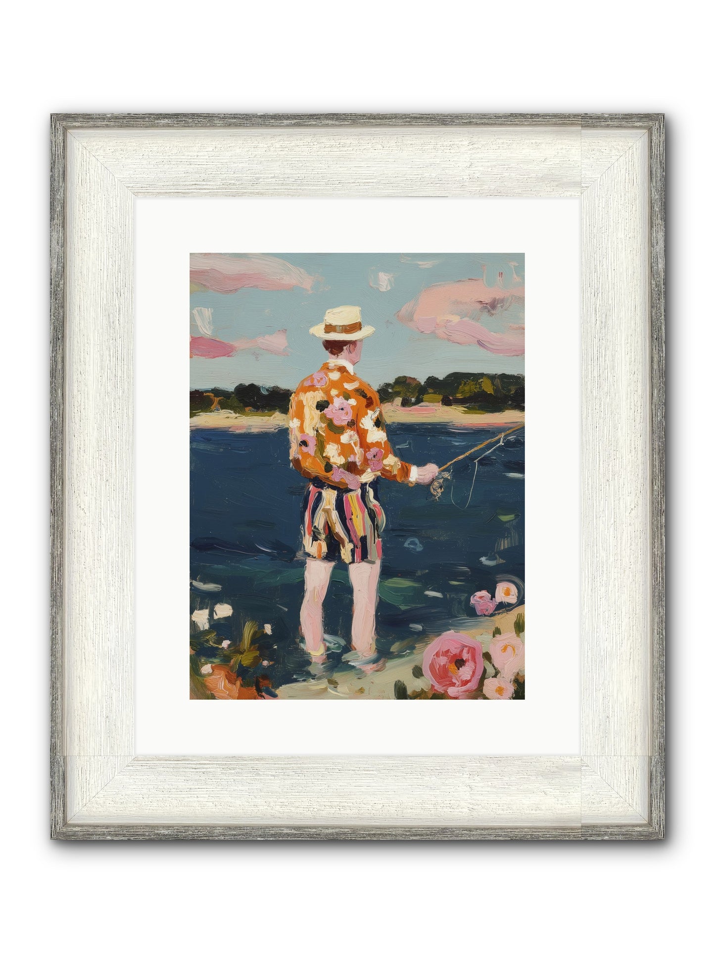Permanent Vacation Framed Print - Driftwood White 12x16
