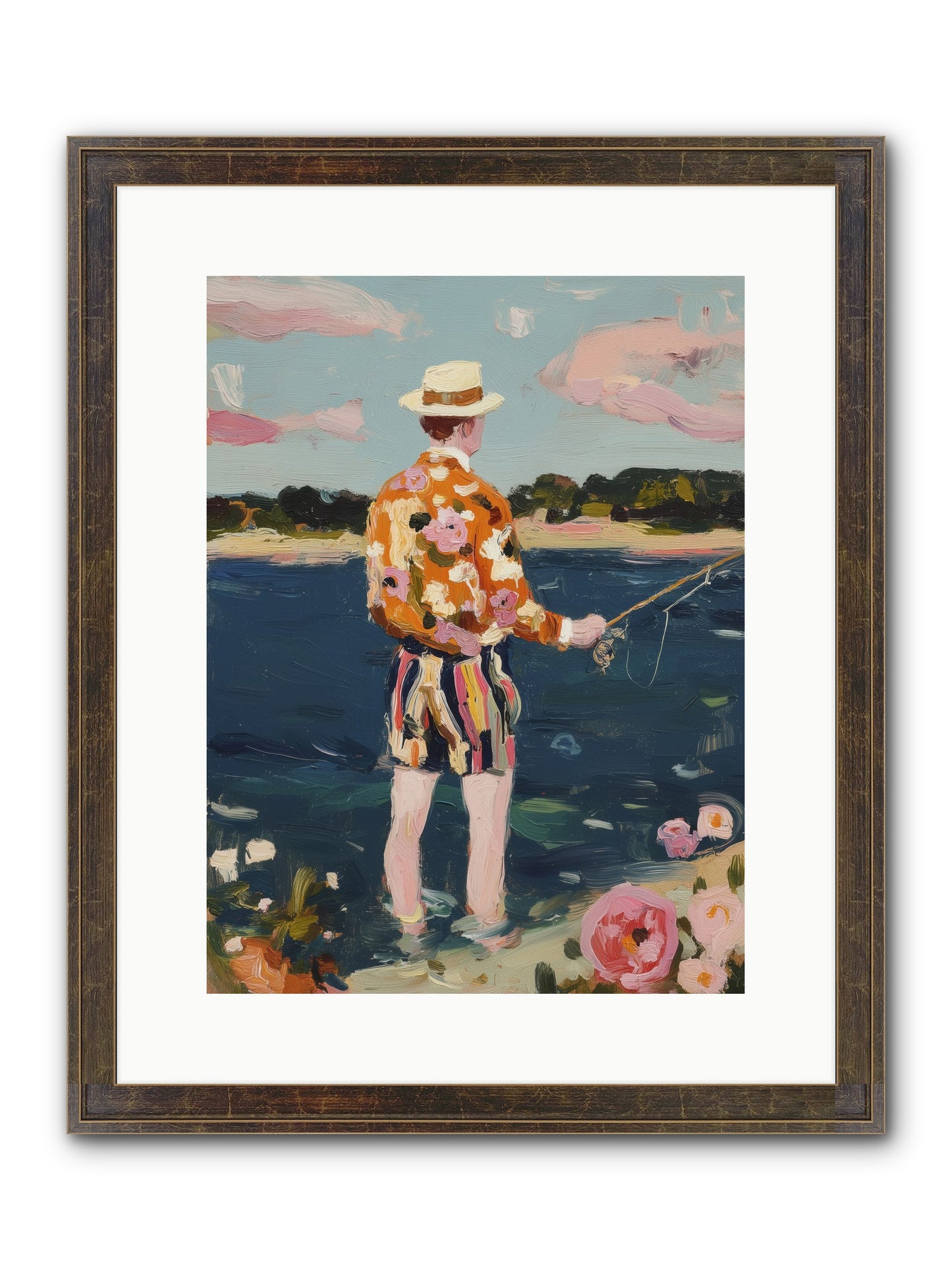 Permanent Vacation Framed Print - Slimwoods Black/Gold 12x16