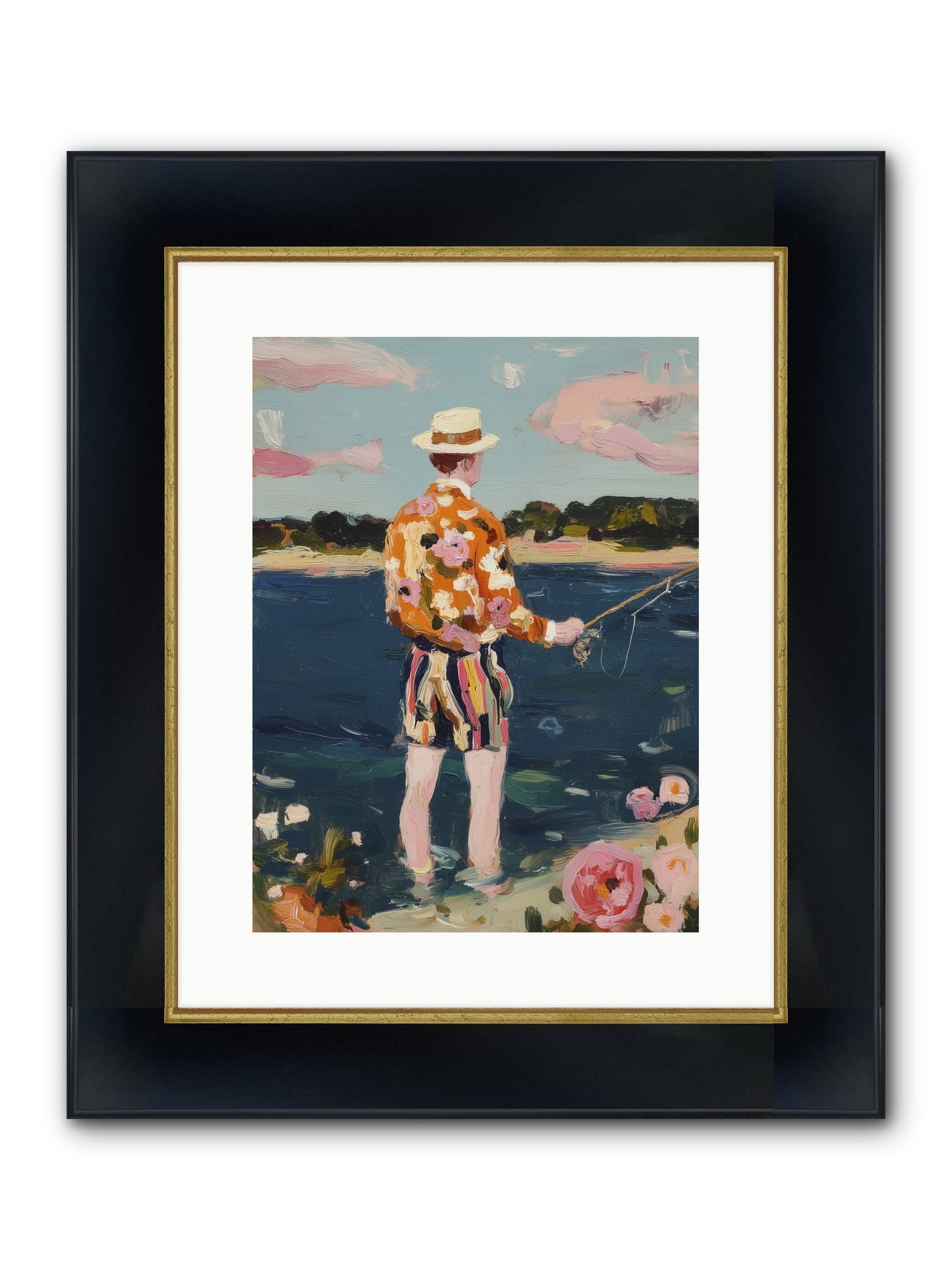 Permanent Vacation Framed Print - Wide Black w/Gold 12x16