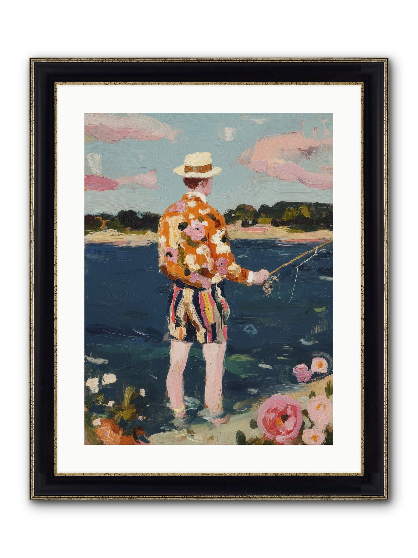 Permanent Vacation Framed Print - Black & Gold 18x24