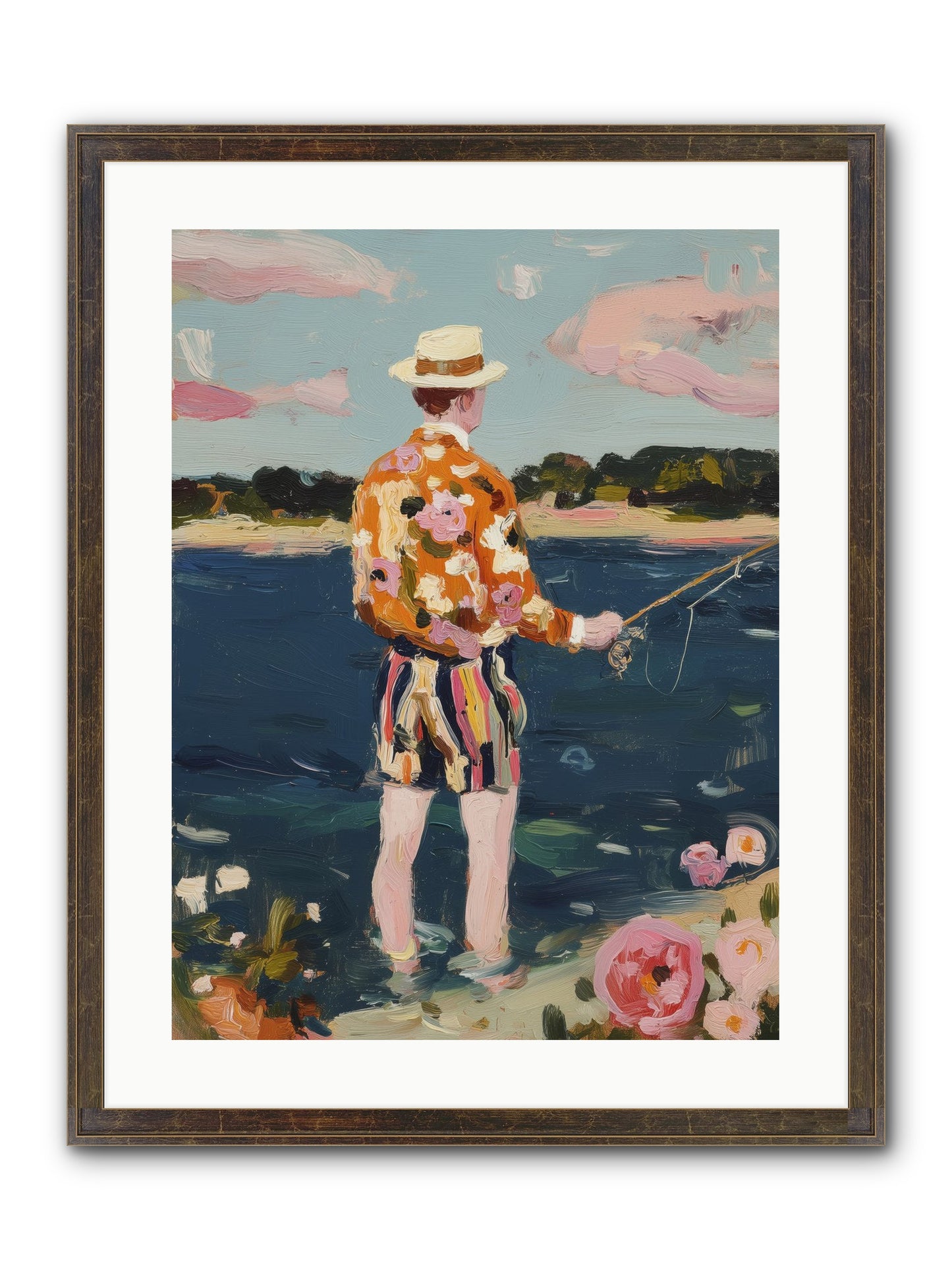Permanent Vacation Framed Print - Slimwoods Black/Gold 18x24
