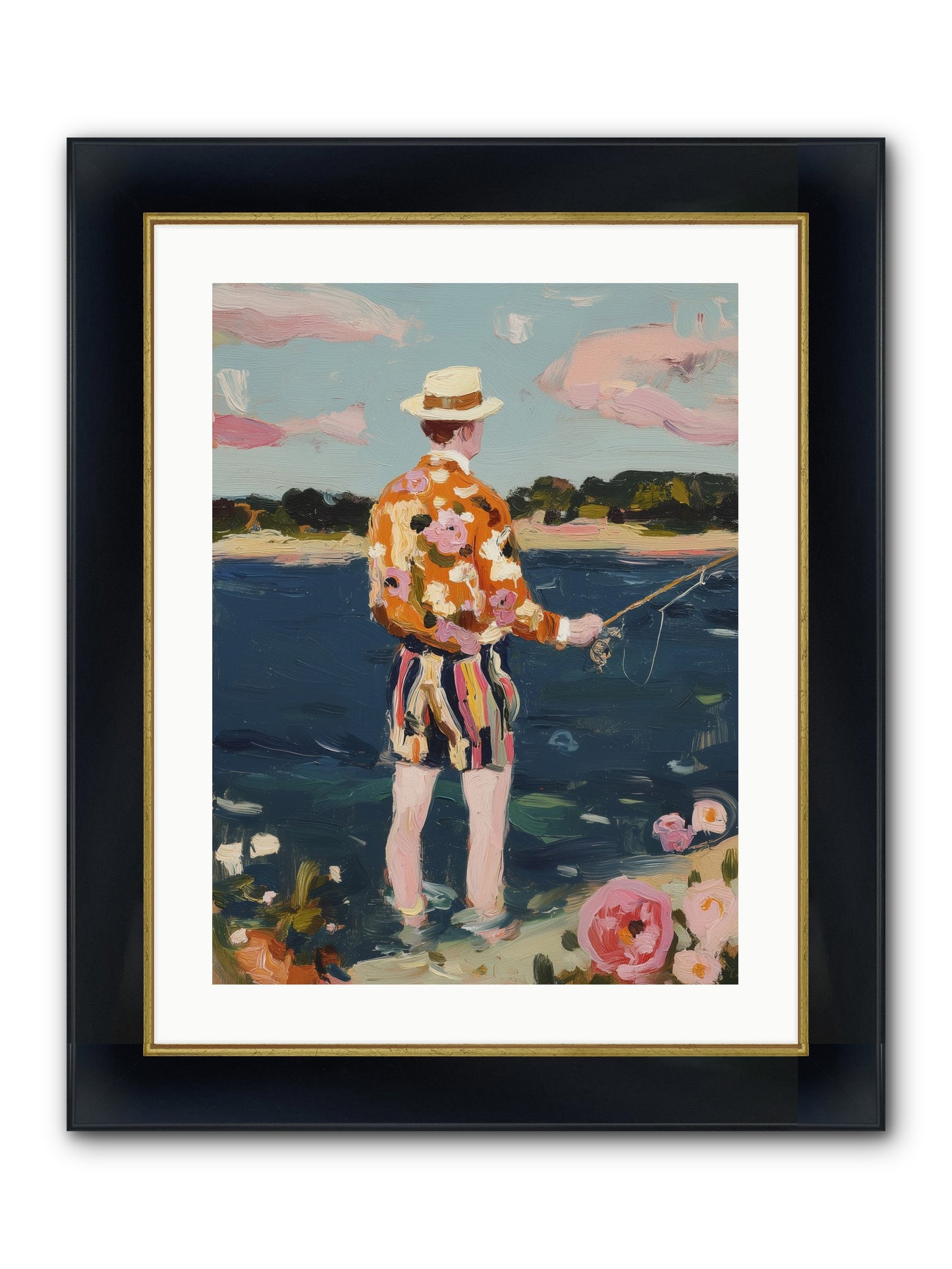 Permanent Vacation Framed Print - Wide Black w/Gold 18x24