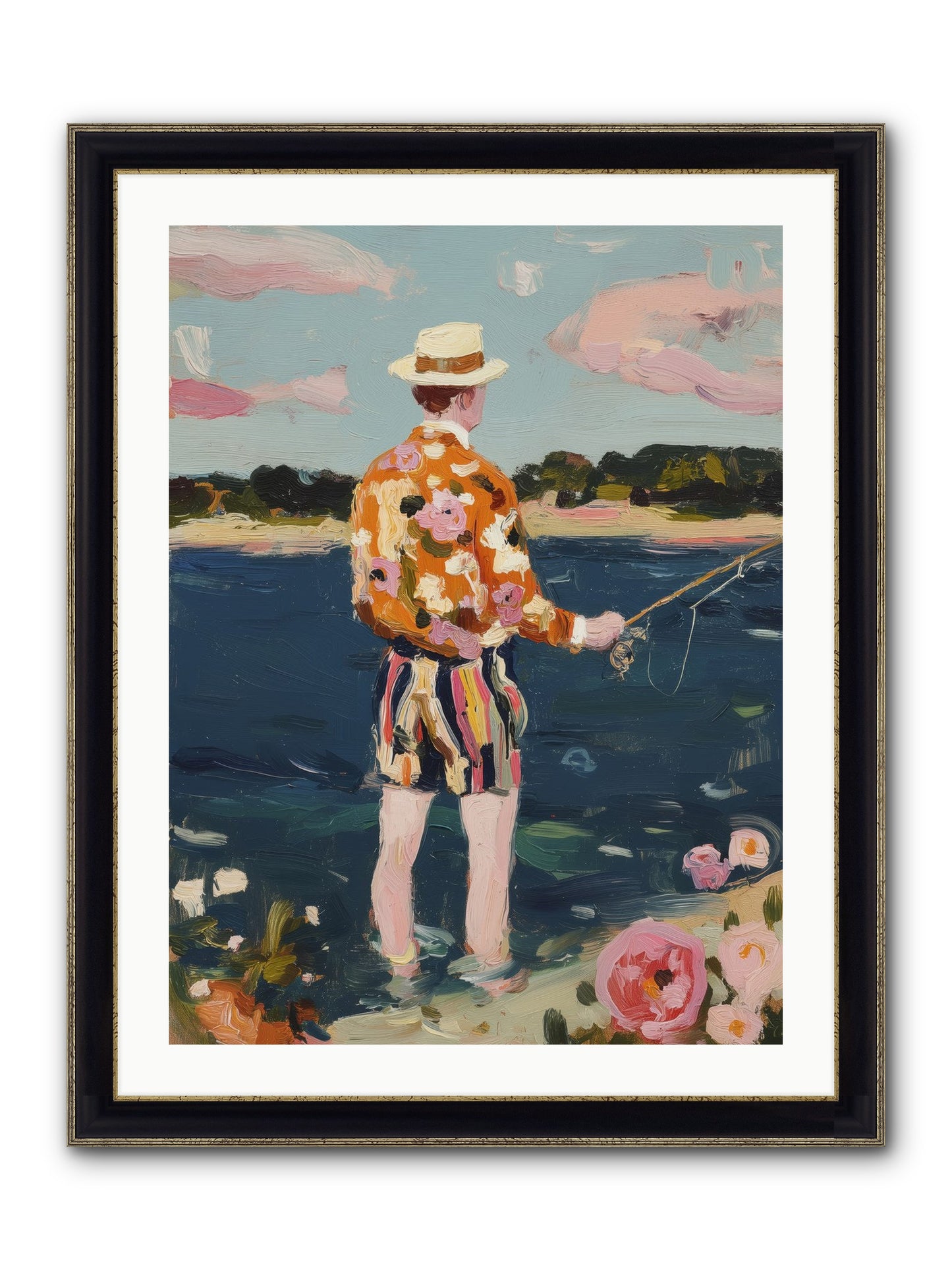 Permanent Vacation Framed Print - Black & Gold 24x32