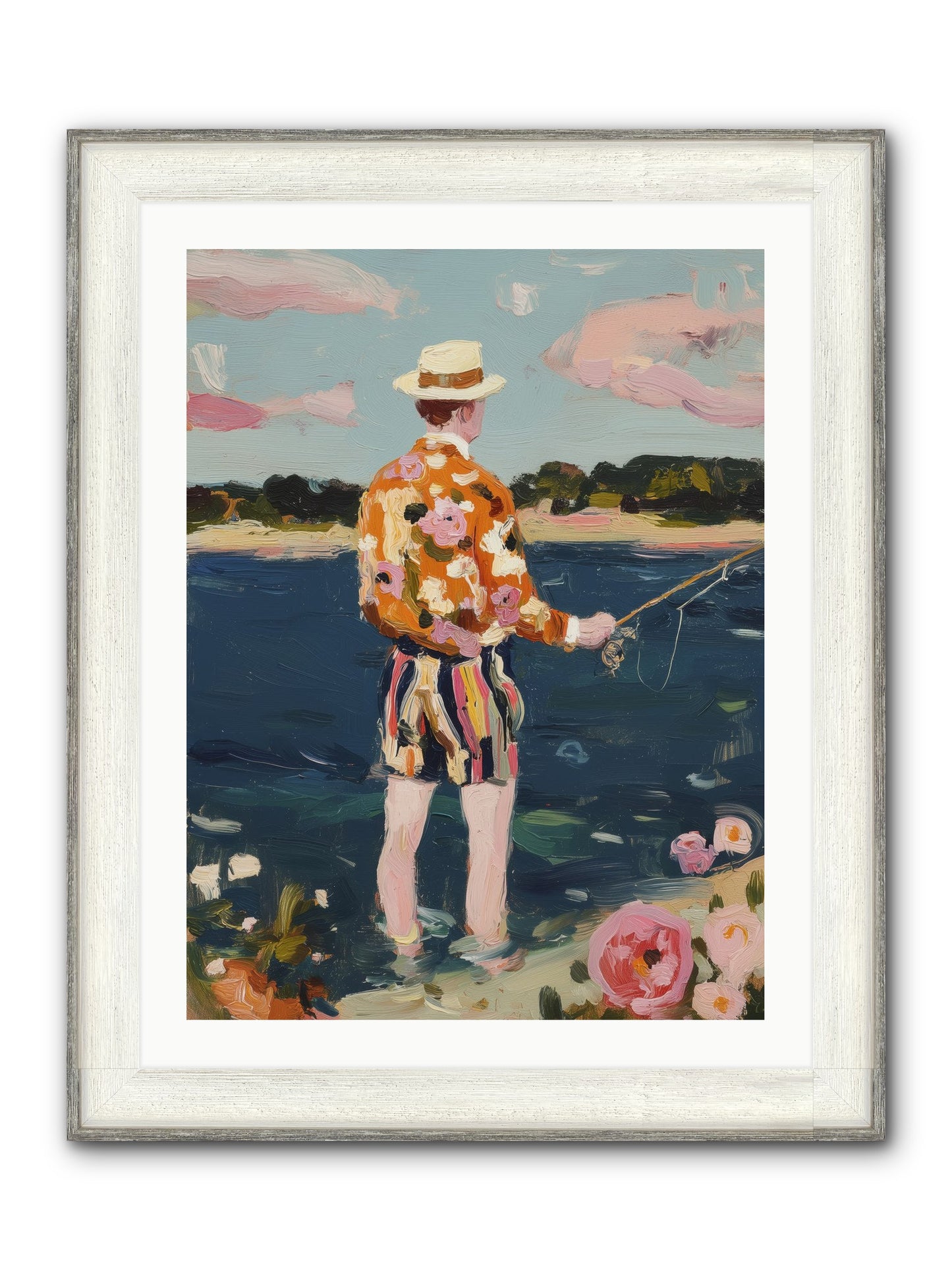 Permanent Vacation Framed Print - Driftwood White 24x32
