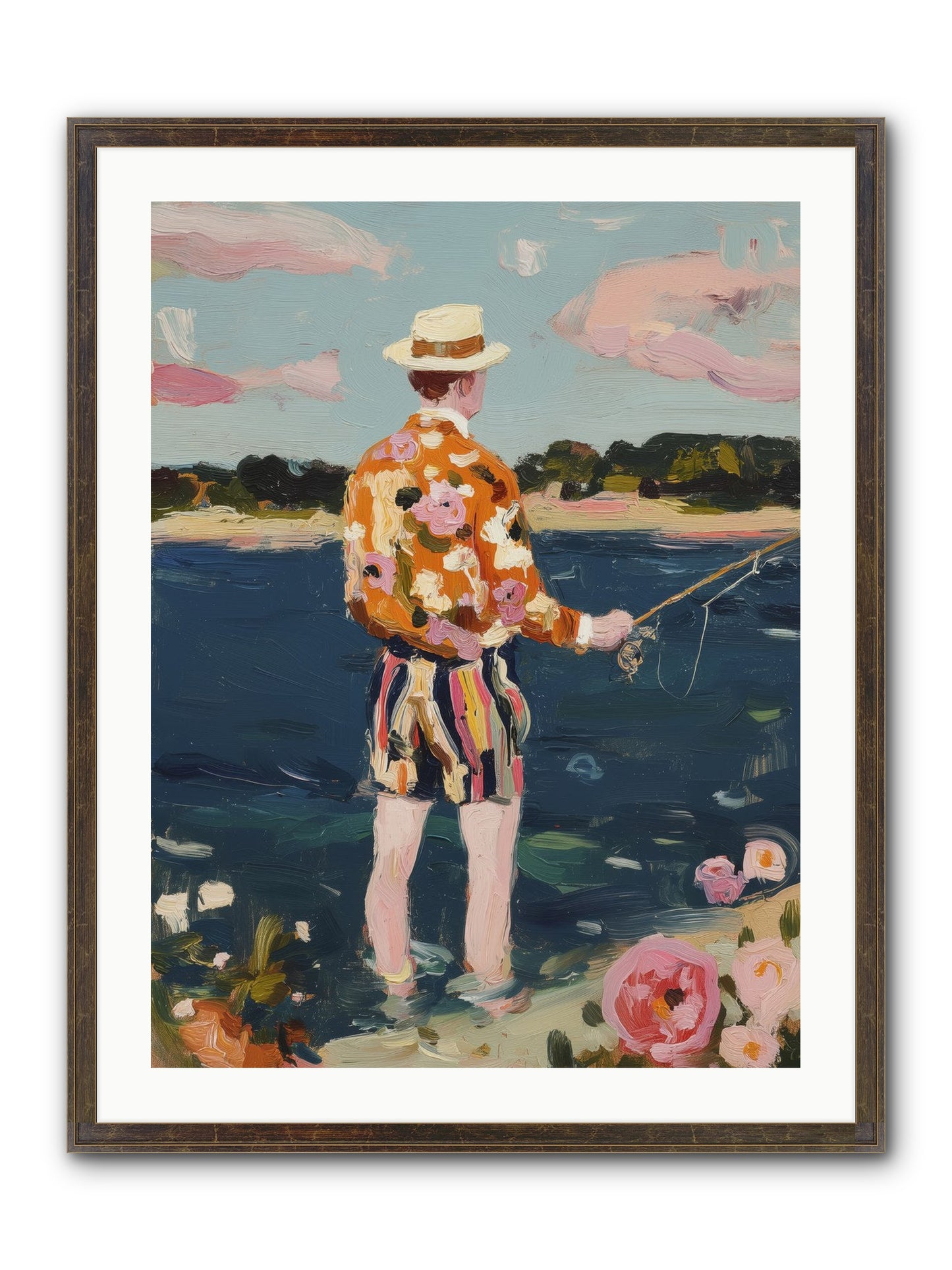 Permanent Vacation Framed Print - Slimwoods Black/Gold 24x32