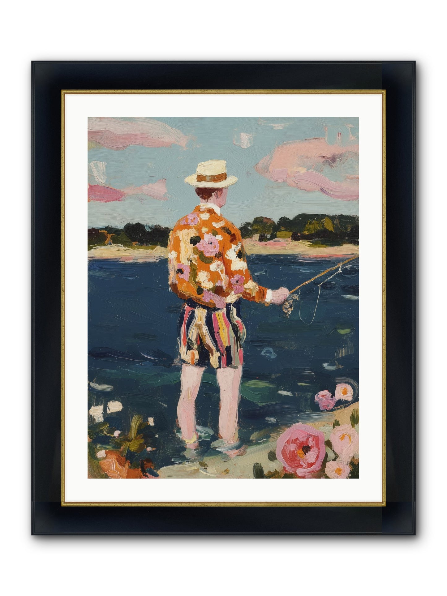 Permanent Vacation Framed Print - Wide Black w/Gold 24x32