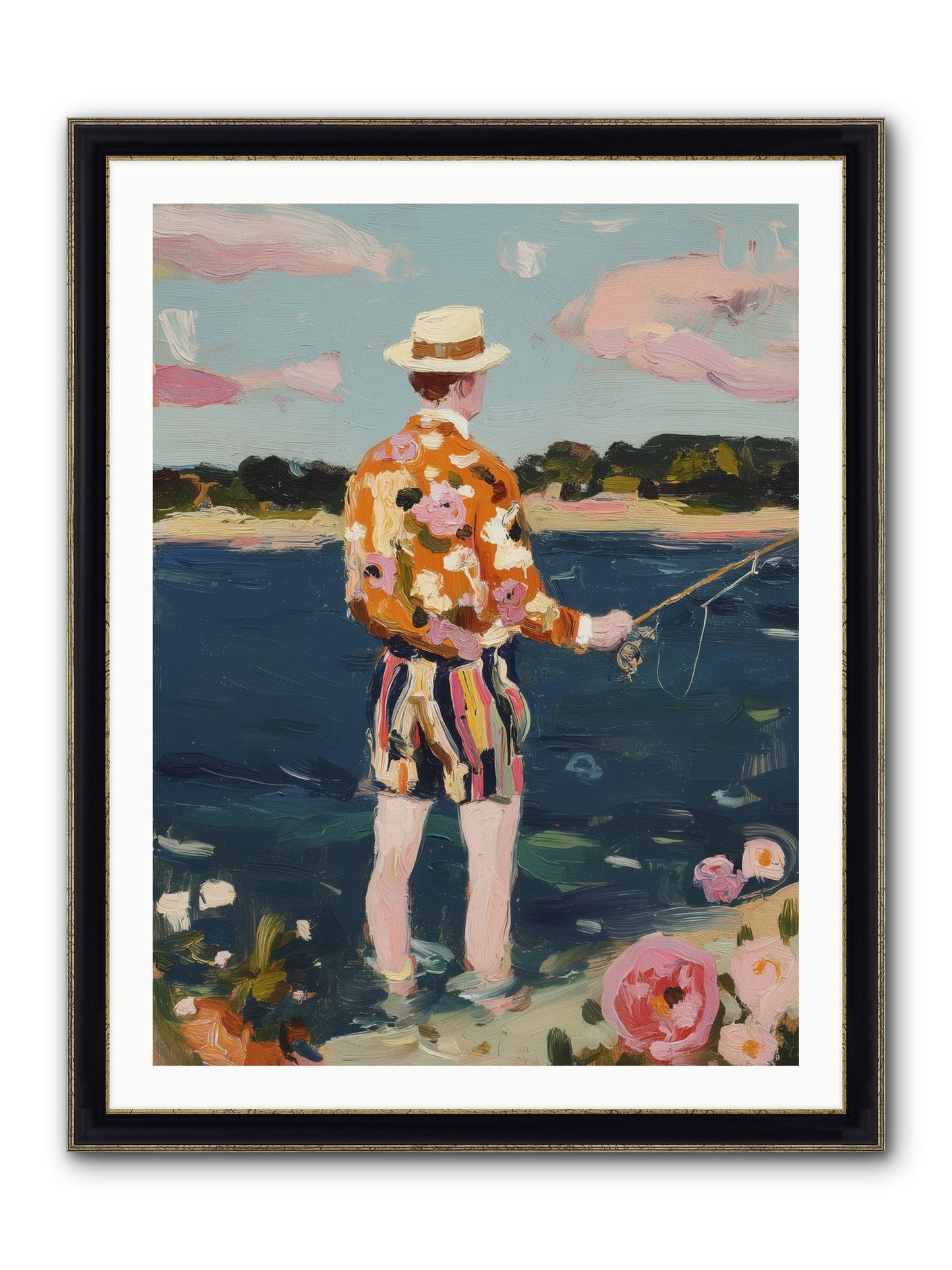 Permanent Vacation Framed Print - Black & Gold 30x40