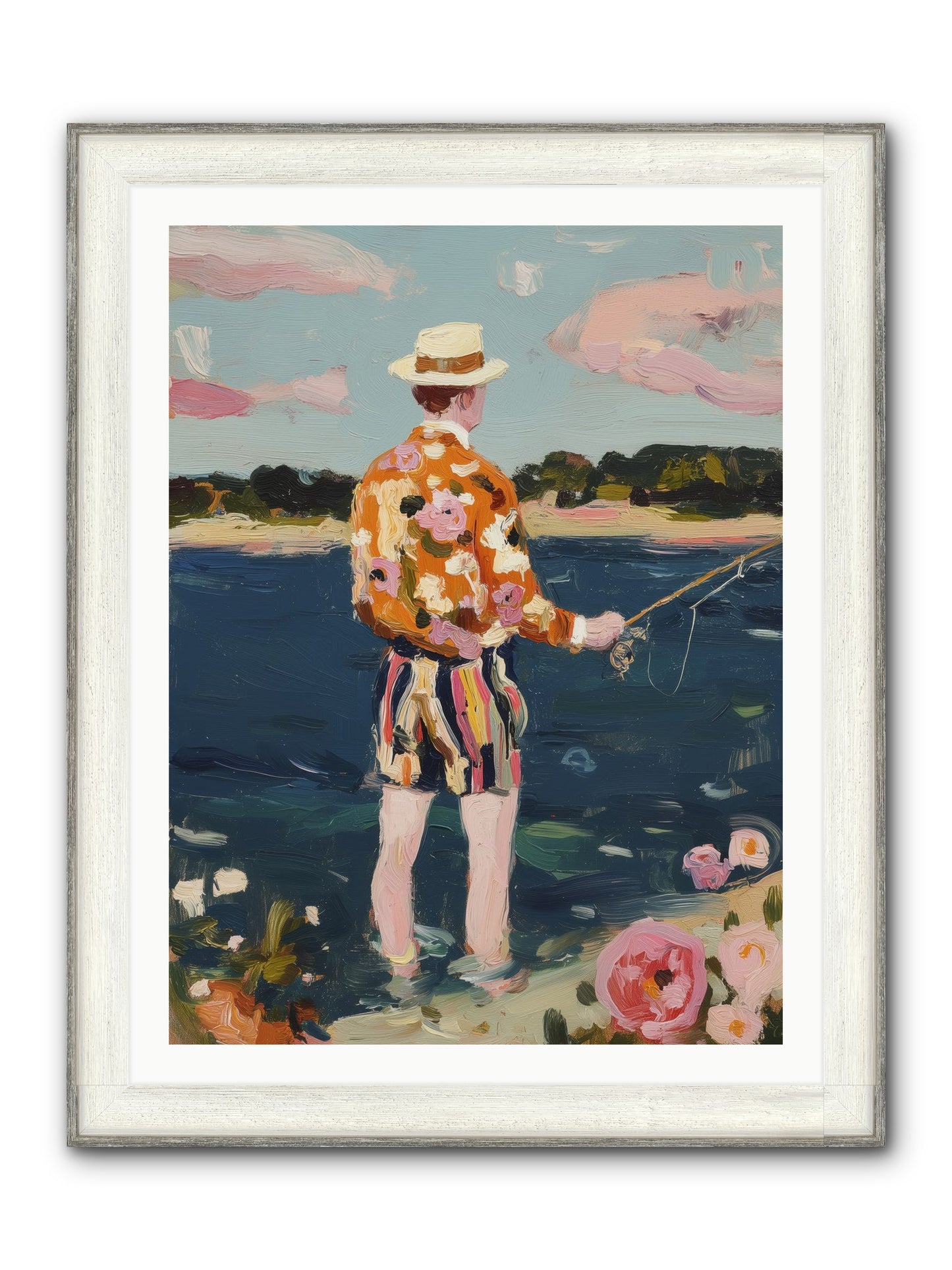 Permanent Vacation Framed Print - Driftwood White 30x40