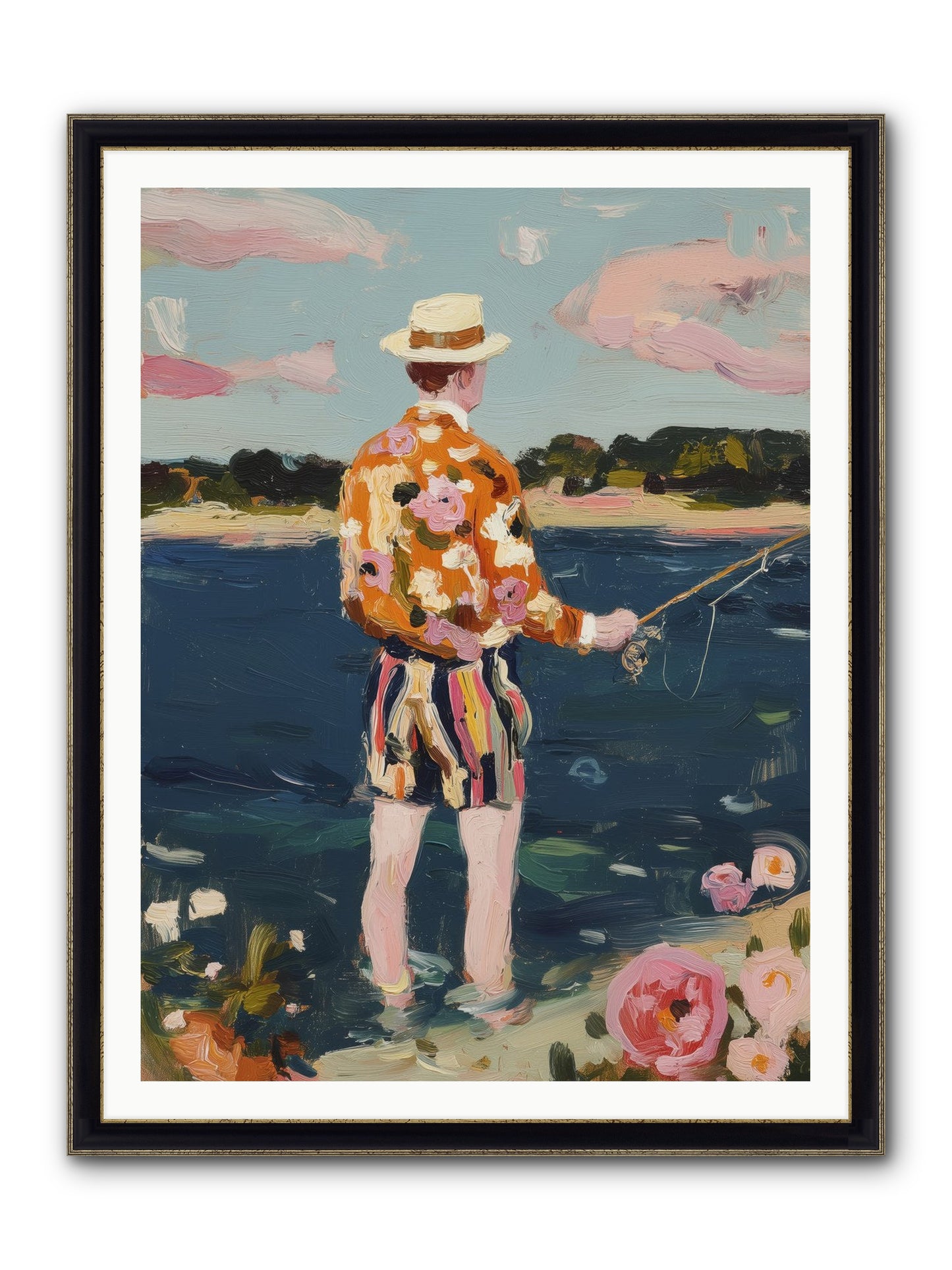 Permanent Vacation Framed Print - Black & Gold 36x48