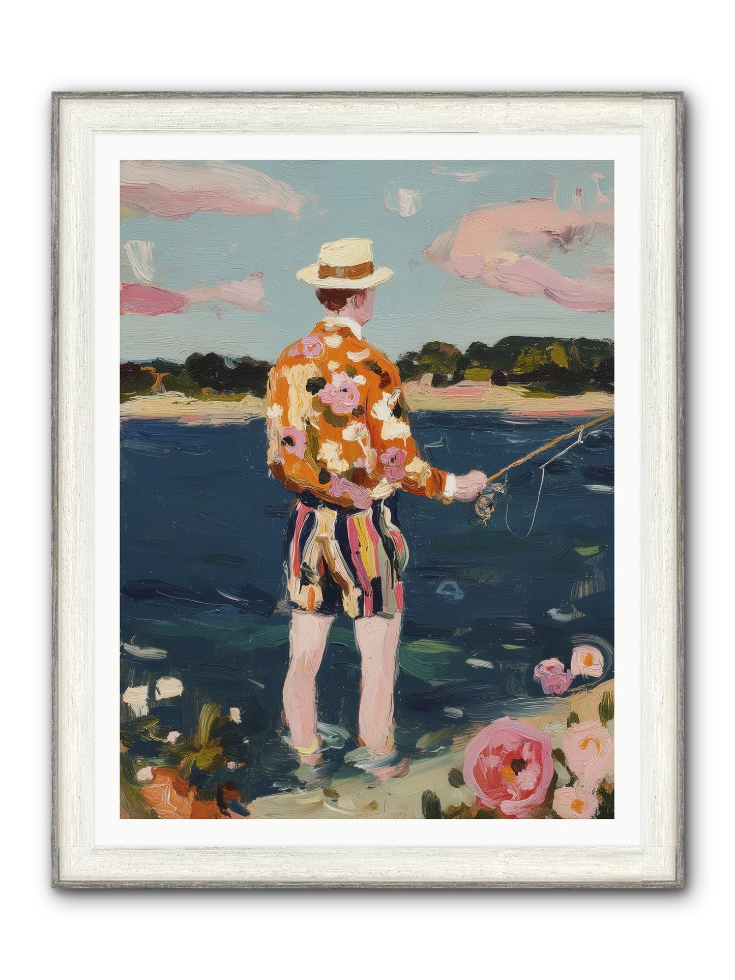 Permanent Vacation Framed Print - Driftwood White 36x48
