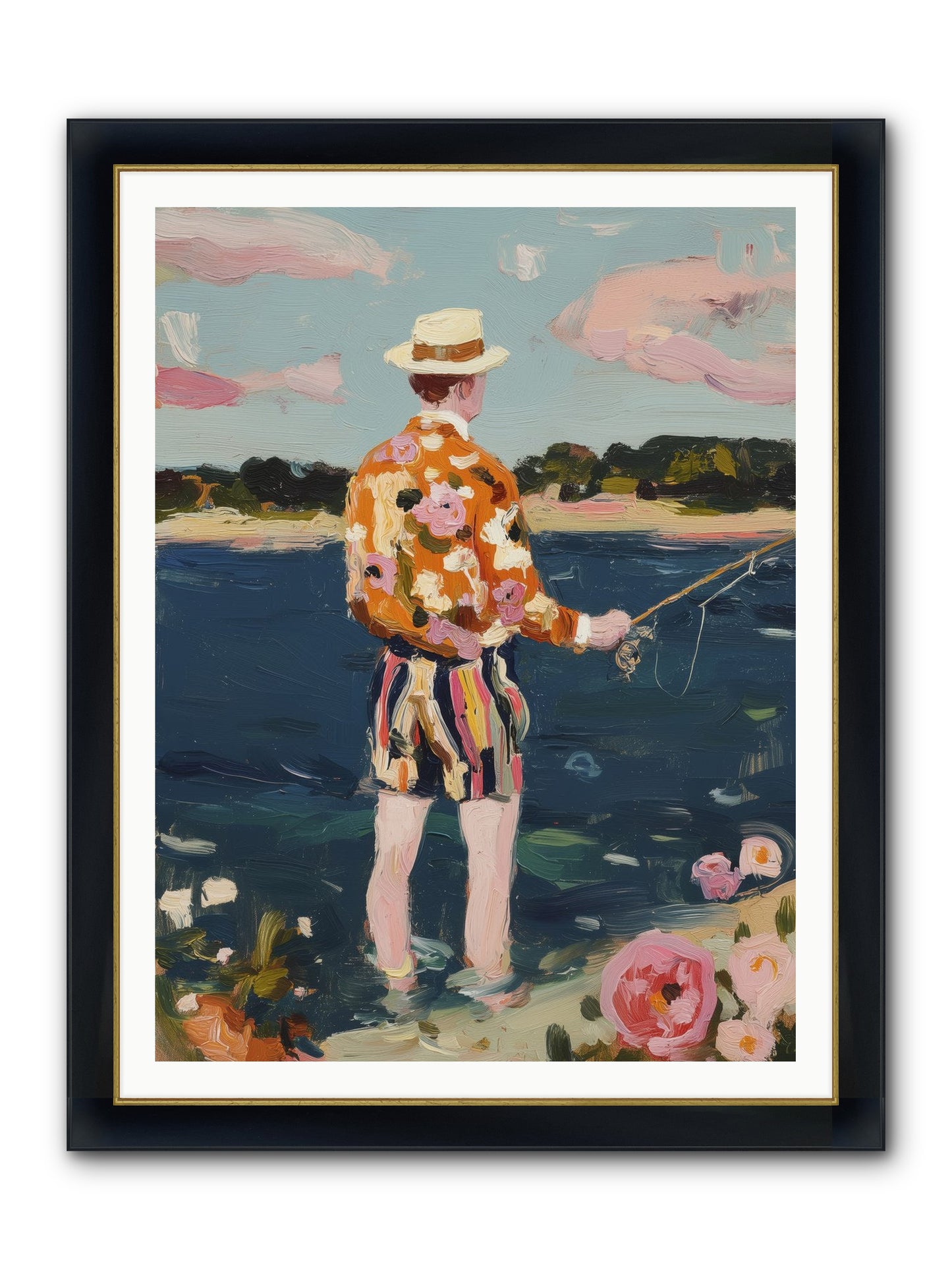 Permanent Vacation Framed Print - Wide Black w/Gold 36x48
