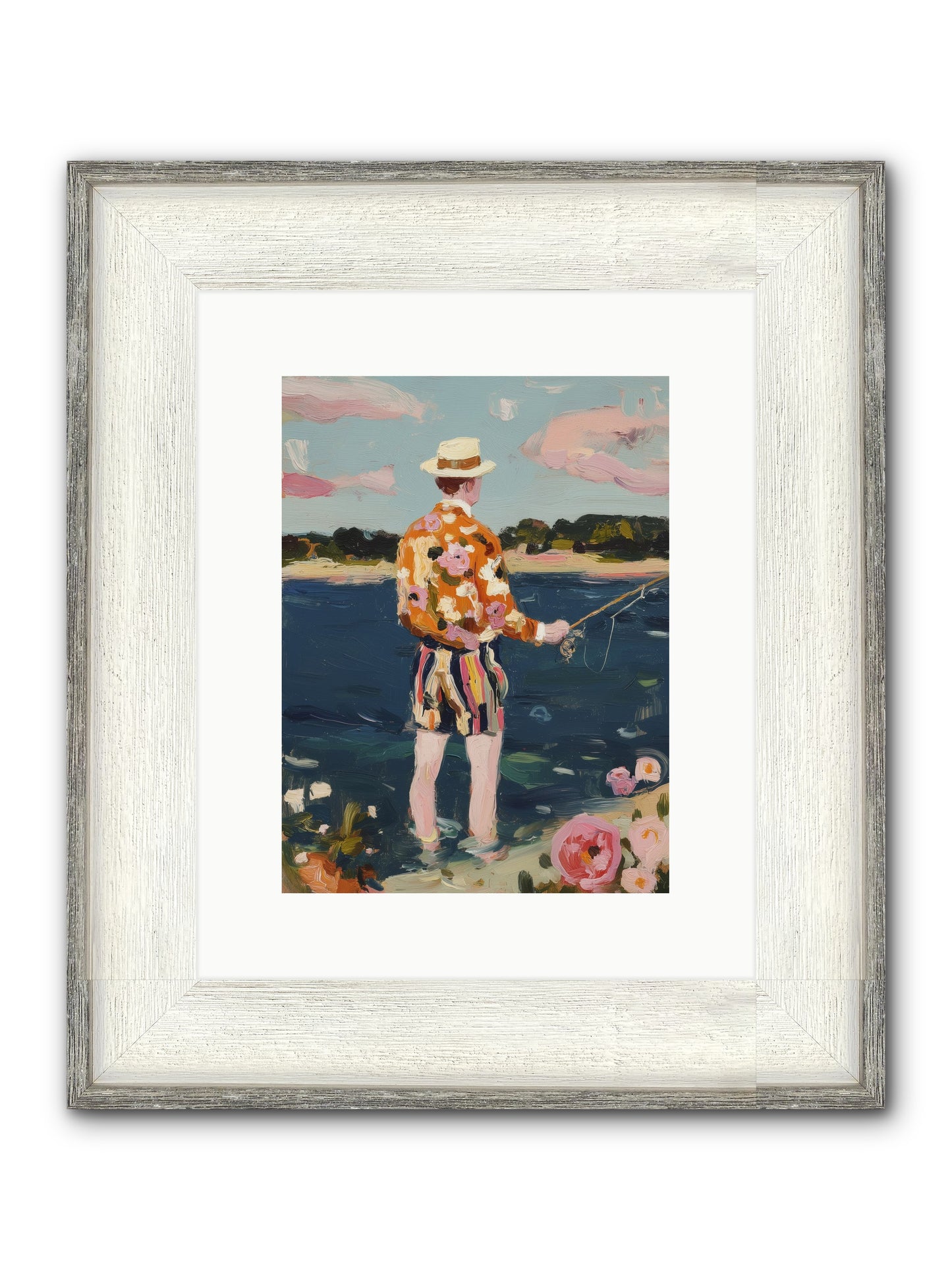 Permanent Vacation Framed Print - Driftwood White 9x12