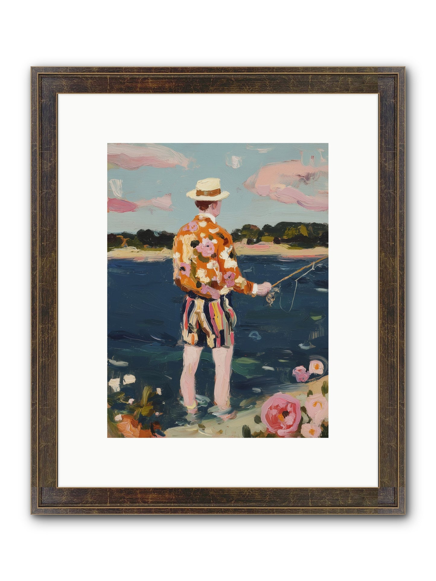 Permanent Vacation Framed Print - Slimwoods Black/Gold 9x12