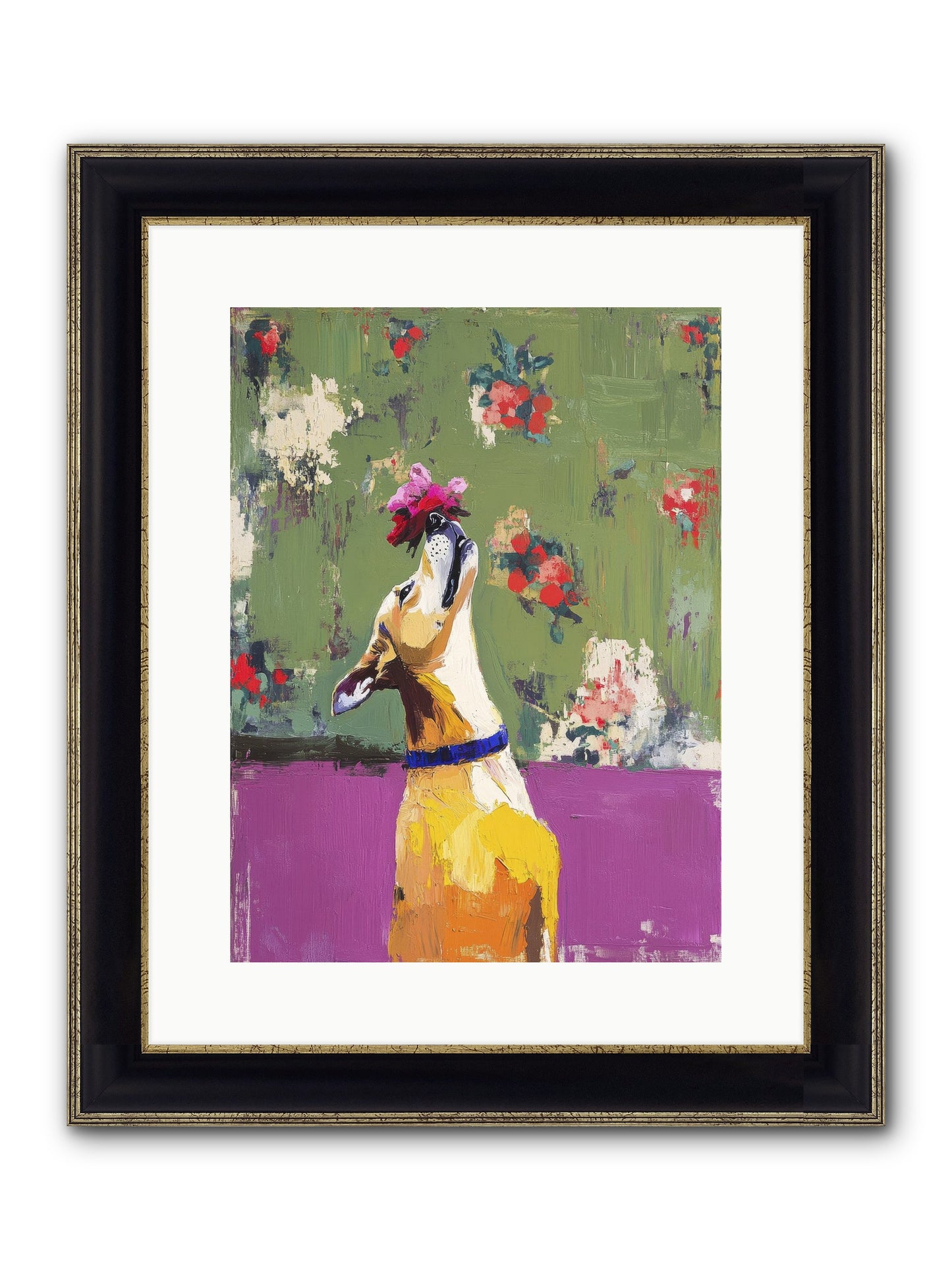 Petal Companion Framed Print - Black & Gold 12x16