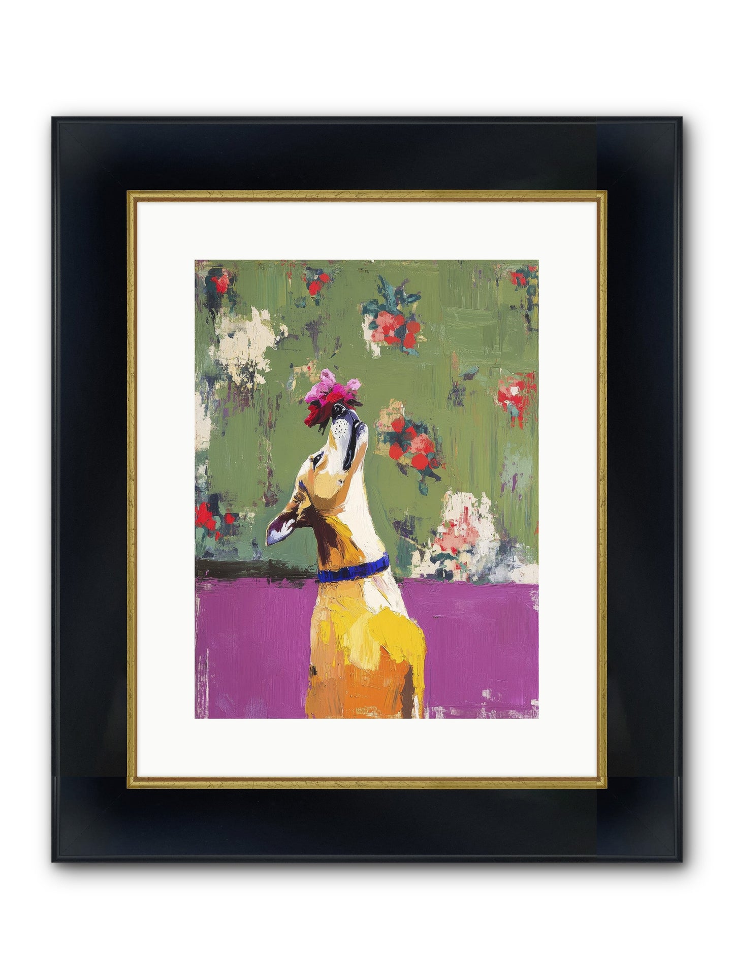 Petal Companion Framed Print - Wide Black w/Gold 12x16