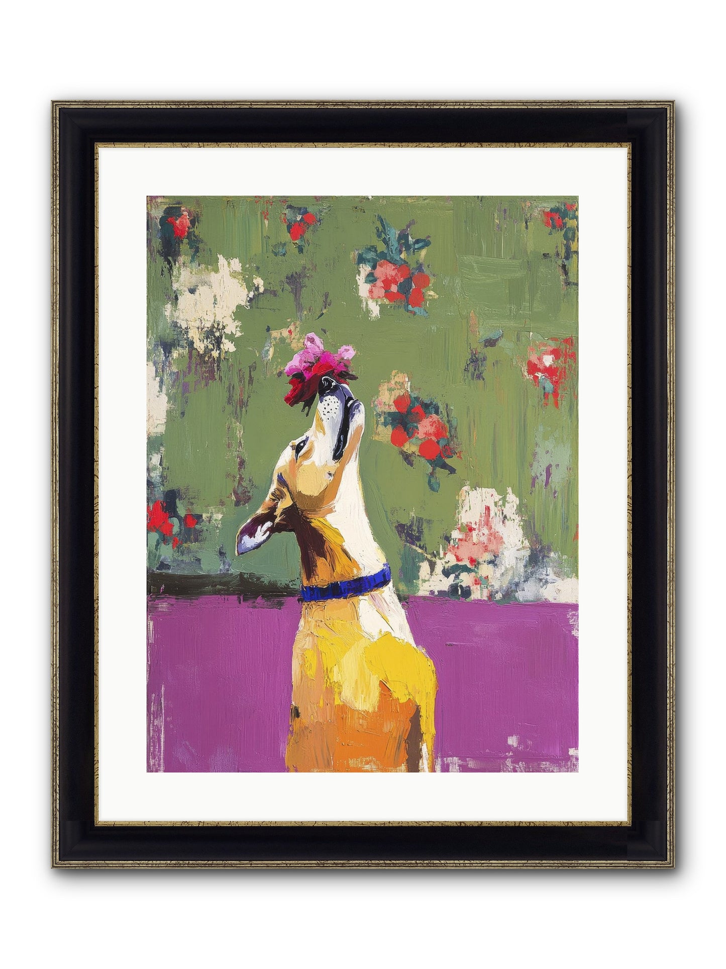 Petal Companion Framed Print - Black & Gold 18x24