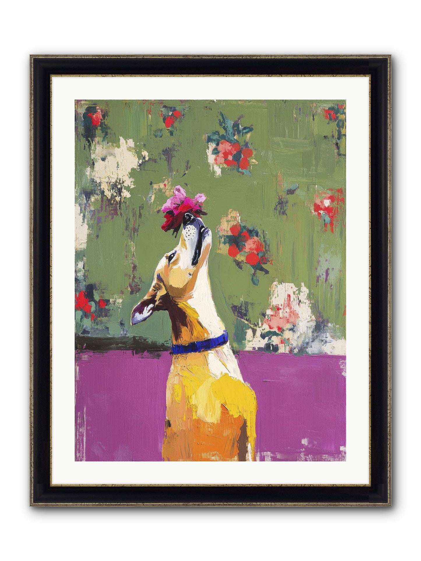 Petal Companion Framed Print - Black & Gold 24x32