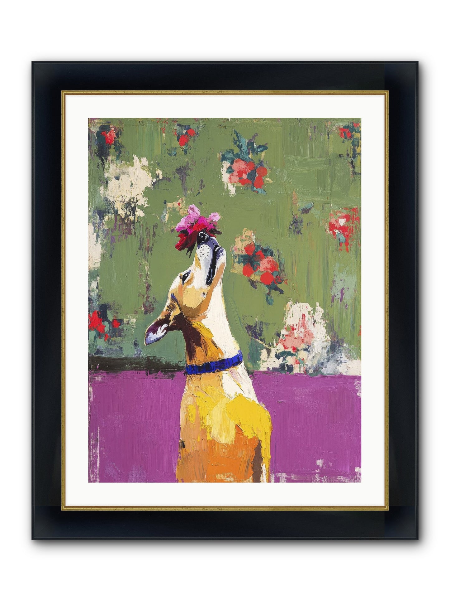Petal Companion Framed Print - Wide Black w/Gold 24x32