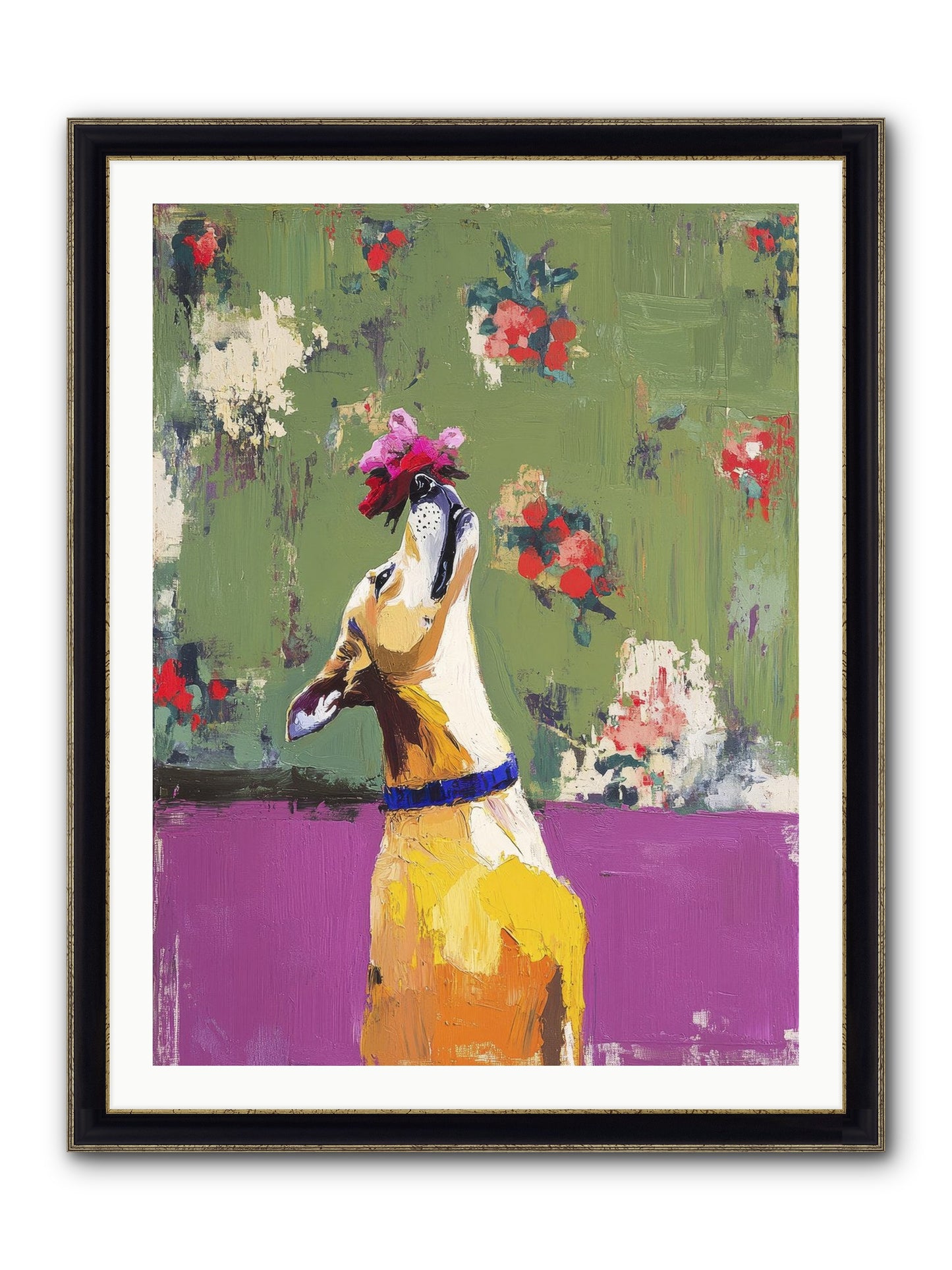 Petal Companion Framed Print - Black & Gold 30x40