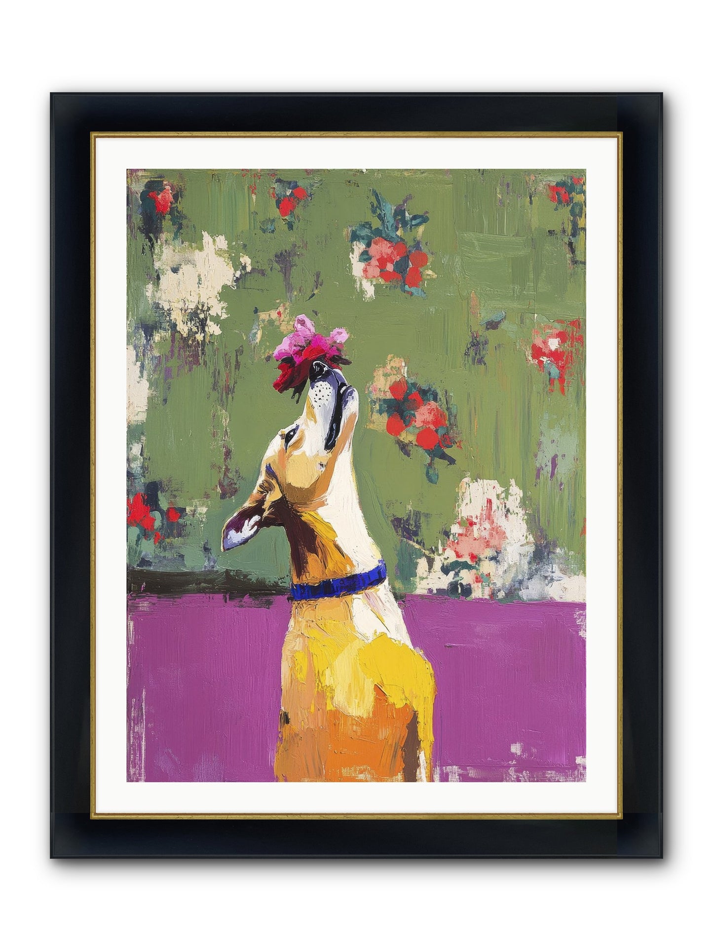Petal Companion Framed Print - Wide Black w/Gold 30x40