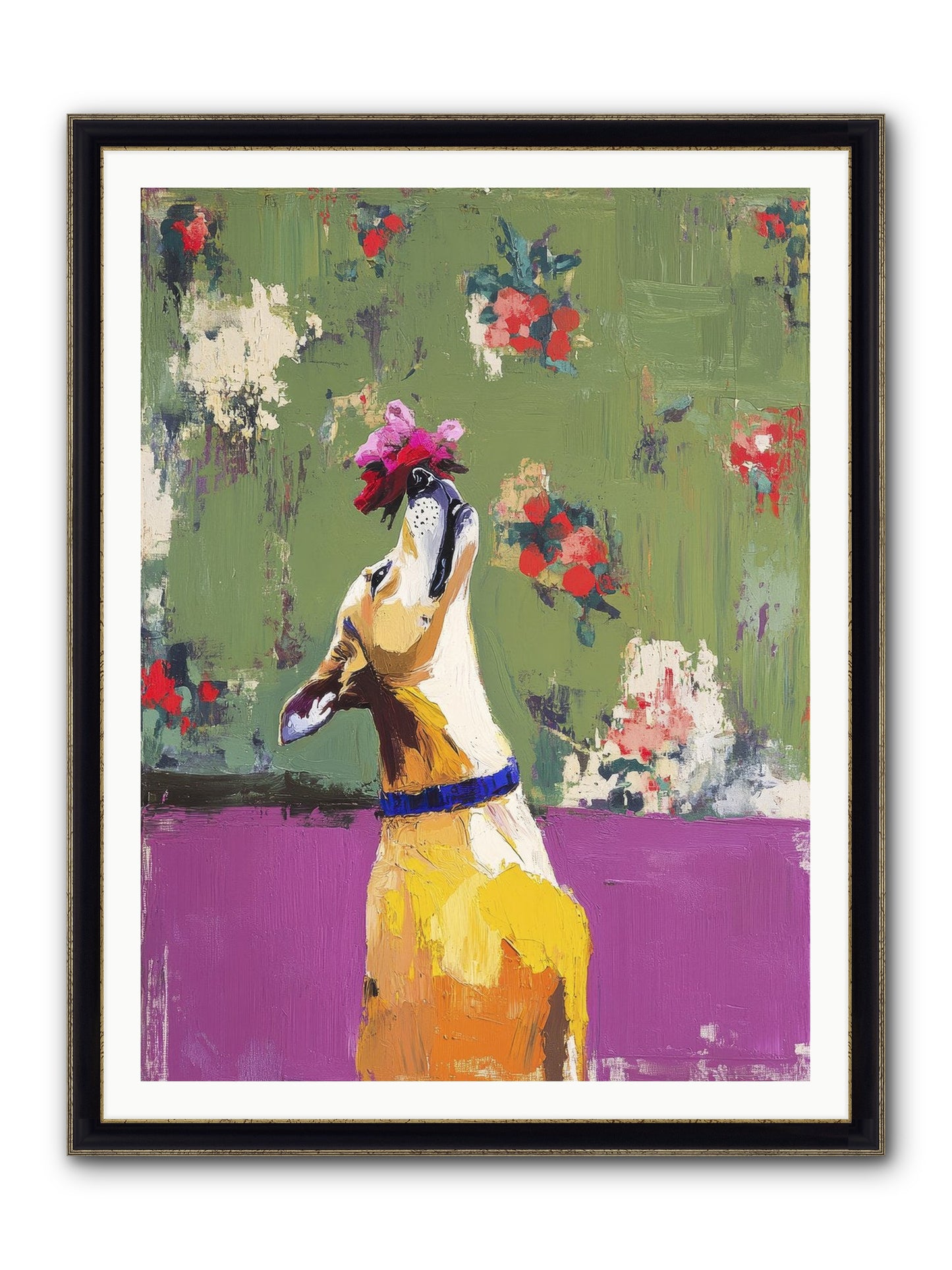 Petal Companion Framed Print - Black & Gold 36x48