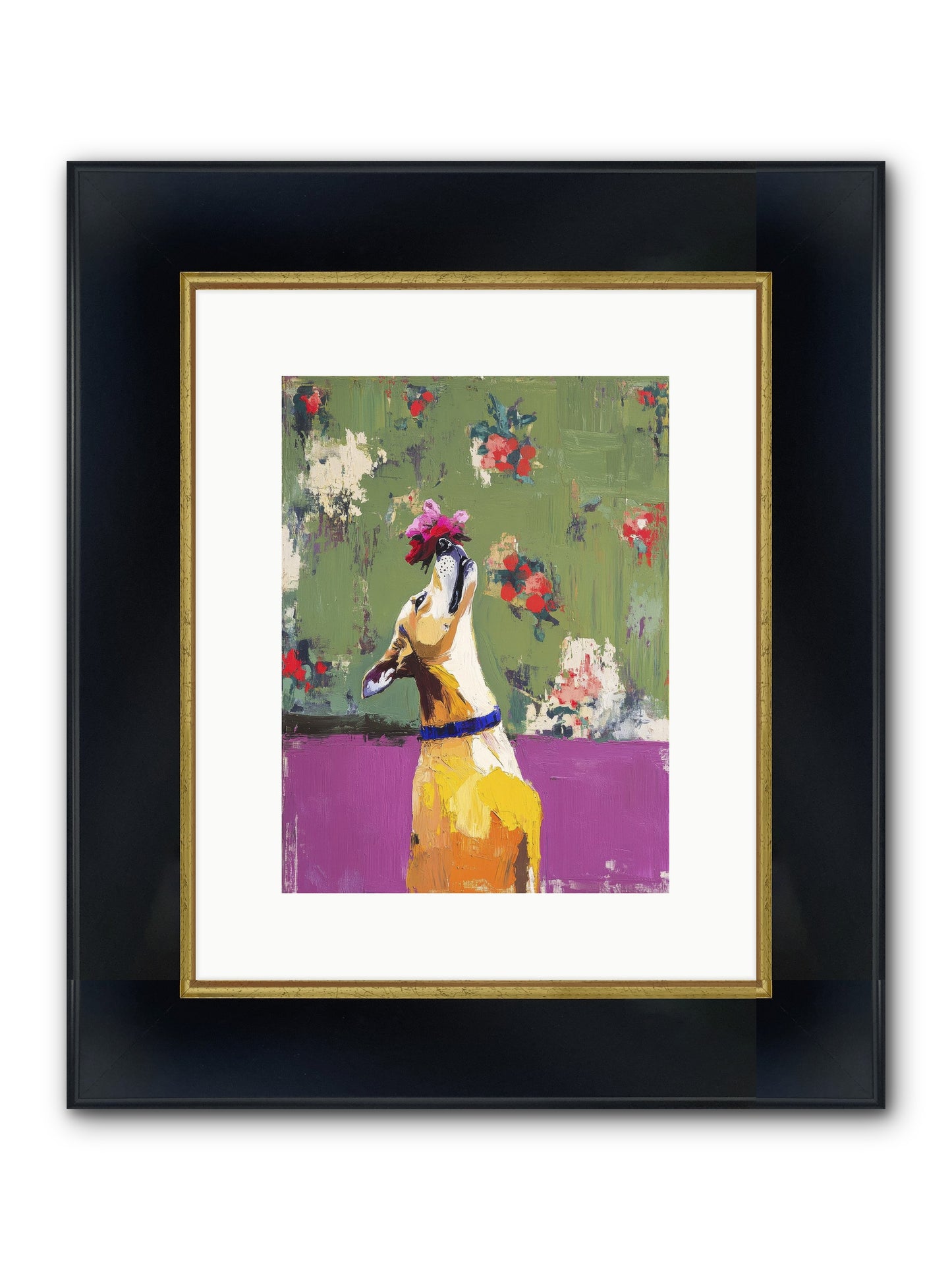 Petal Companion Framed Print - Wide Black w/Gold 9x12