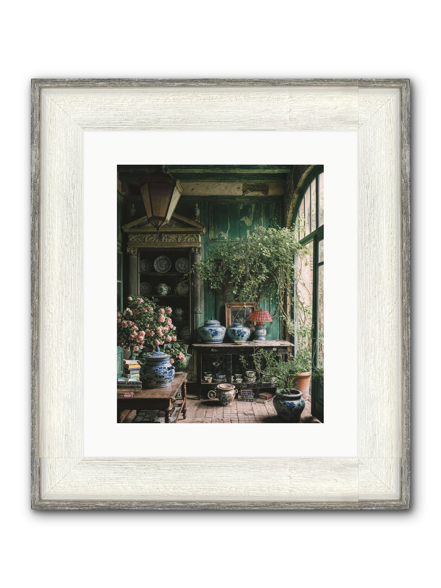 Petal Dance Framed Print - Driftwood White 12x15