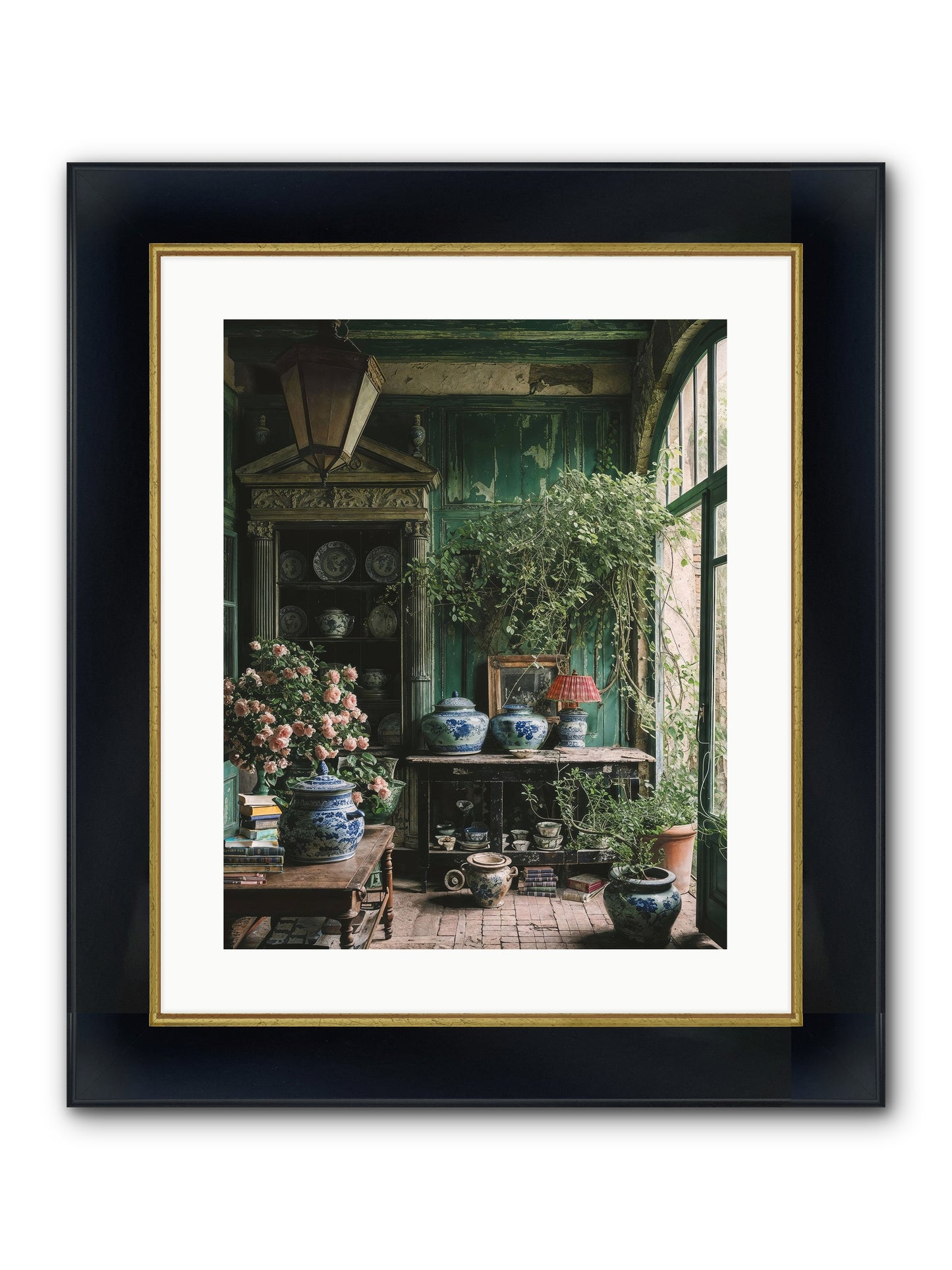 Petal Dance Framed Print - Wide Black w/Gold 16x20