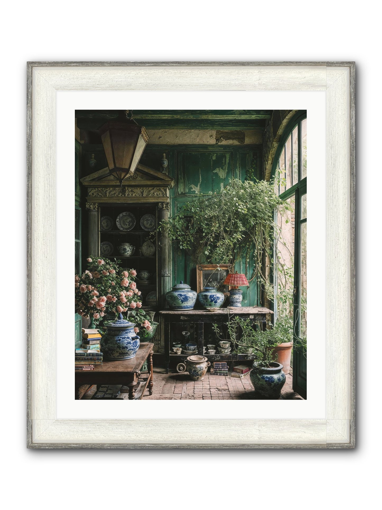 Petal Dance Framed Print - Driftwood White 24x30