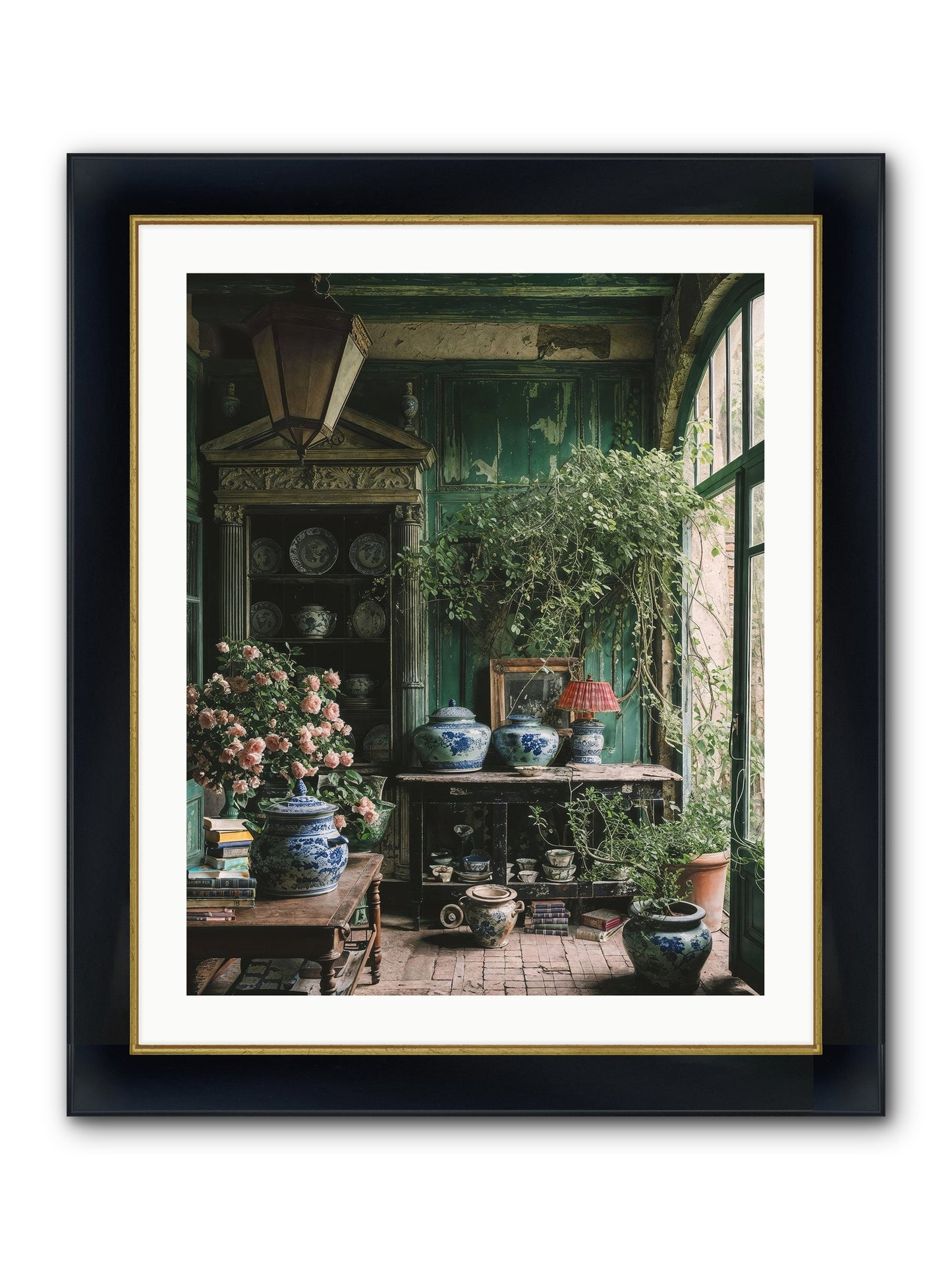 Petal Dance Framed Print - Wide Black w/Gold 24x30
