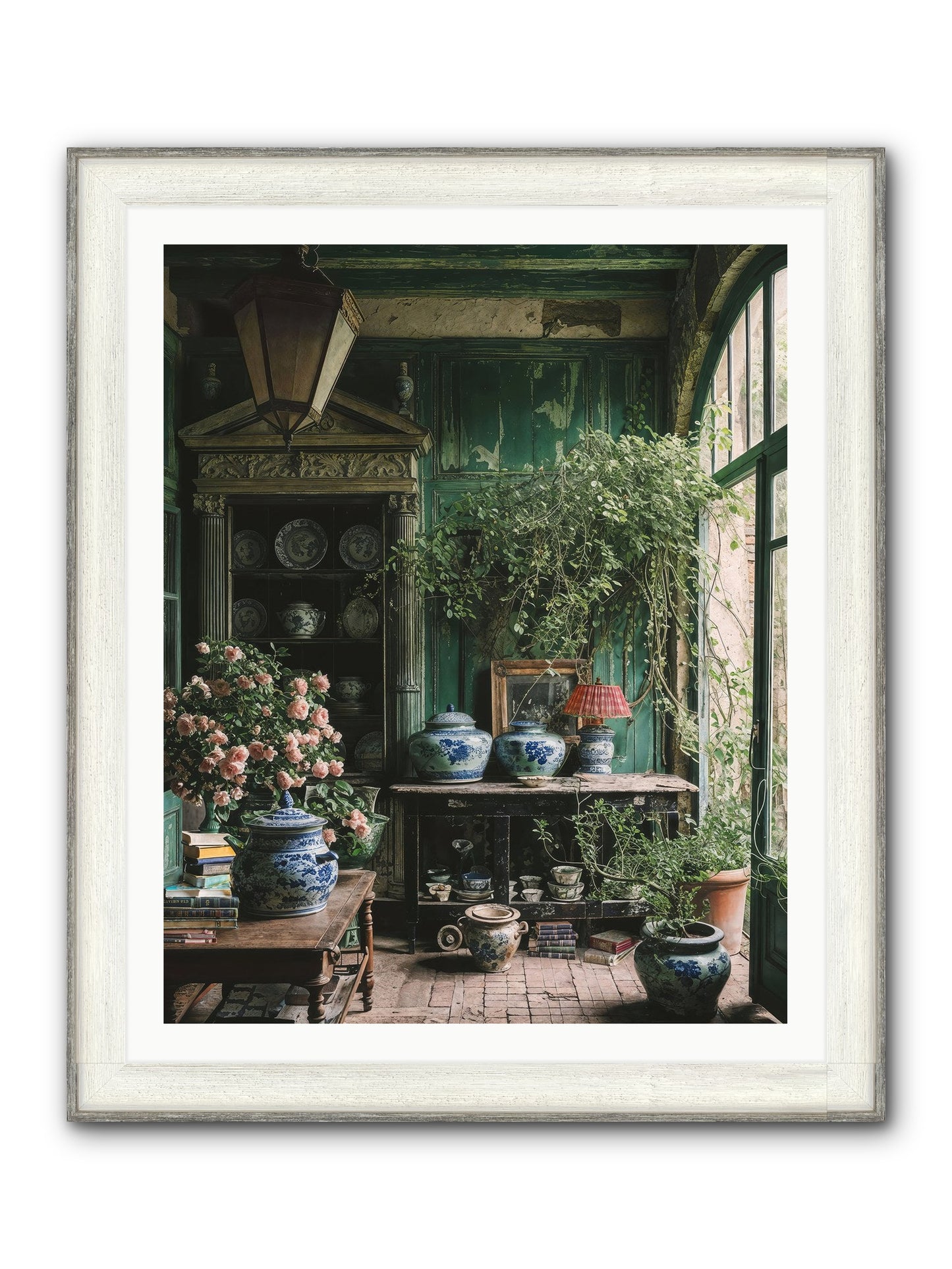 Petal Dance Framed Print - Driftwood White 32x40
