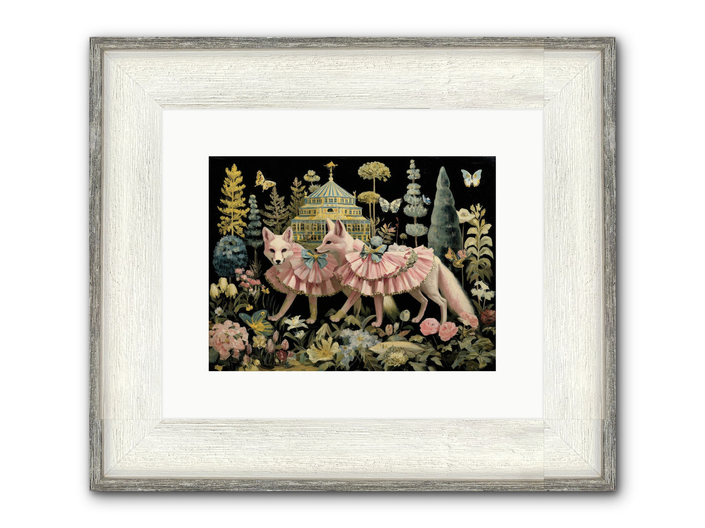 Petal Drift Framed Print - Driftwood White 12x9