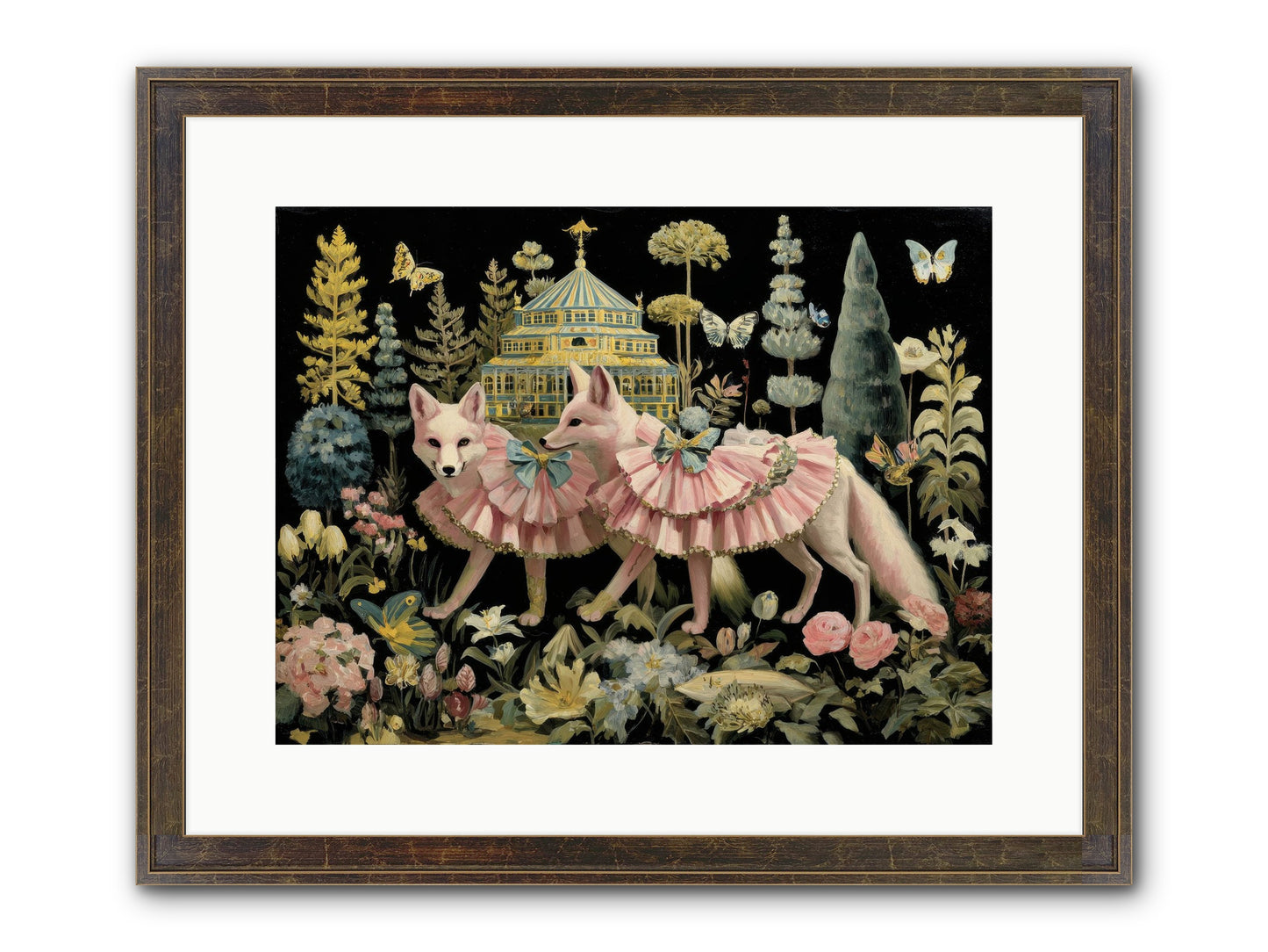Petal Drift Framed Print - Slimwoods Black/Gold 16x12