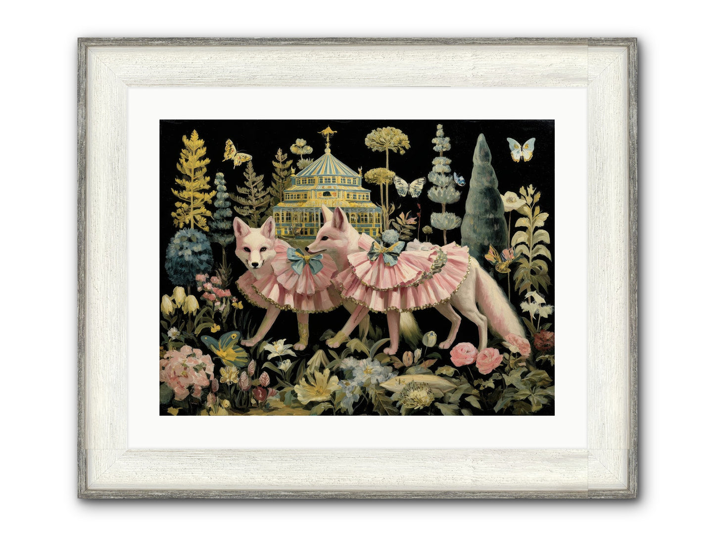 Petal Drift Framed Print - Driftwood White 24x18
