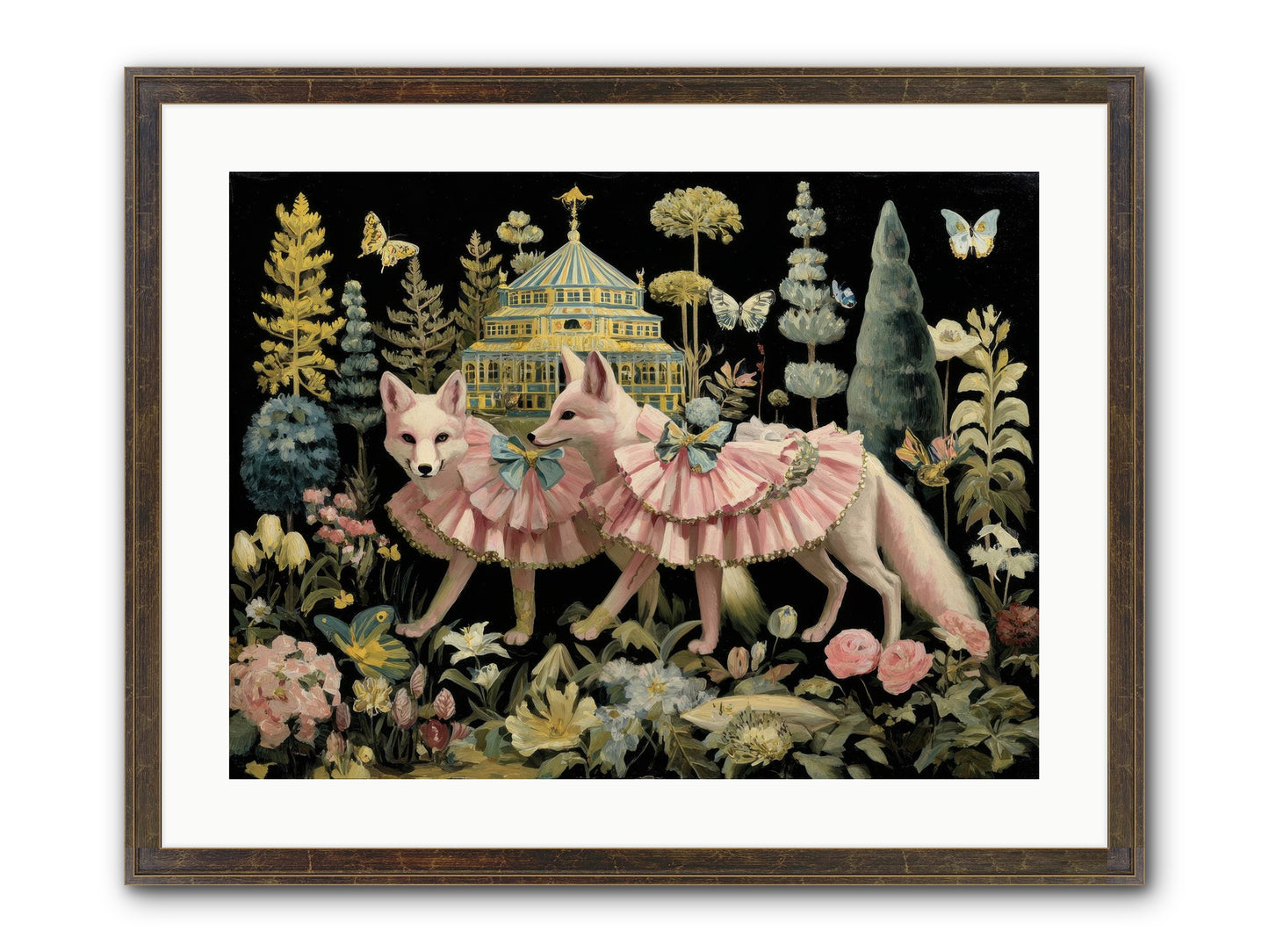 Petal Drift Framed Print - Slimwoods Black/Gold 24x18