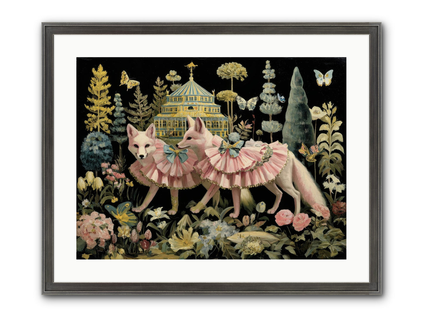 Petal Drift Framed Print - Slimwoods Black/Silver 24x18