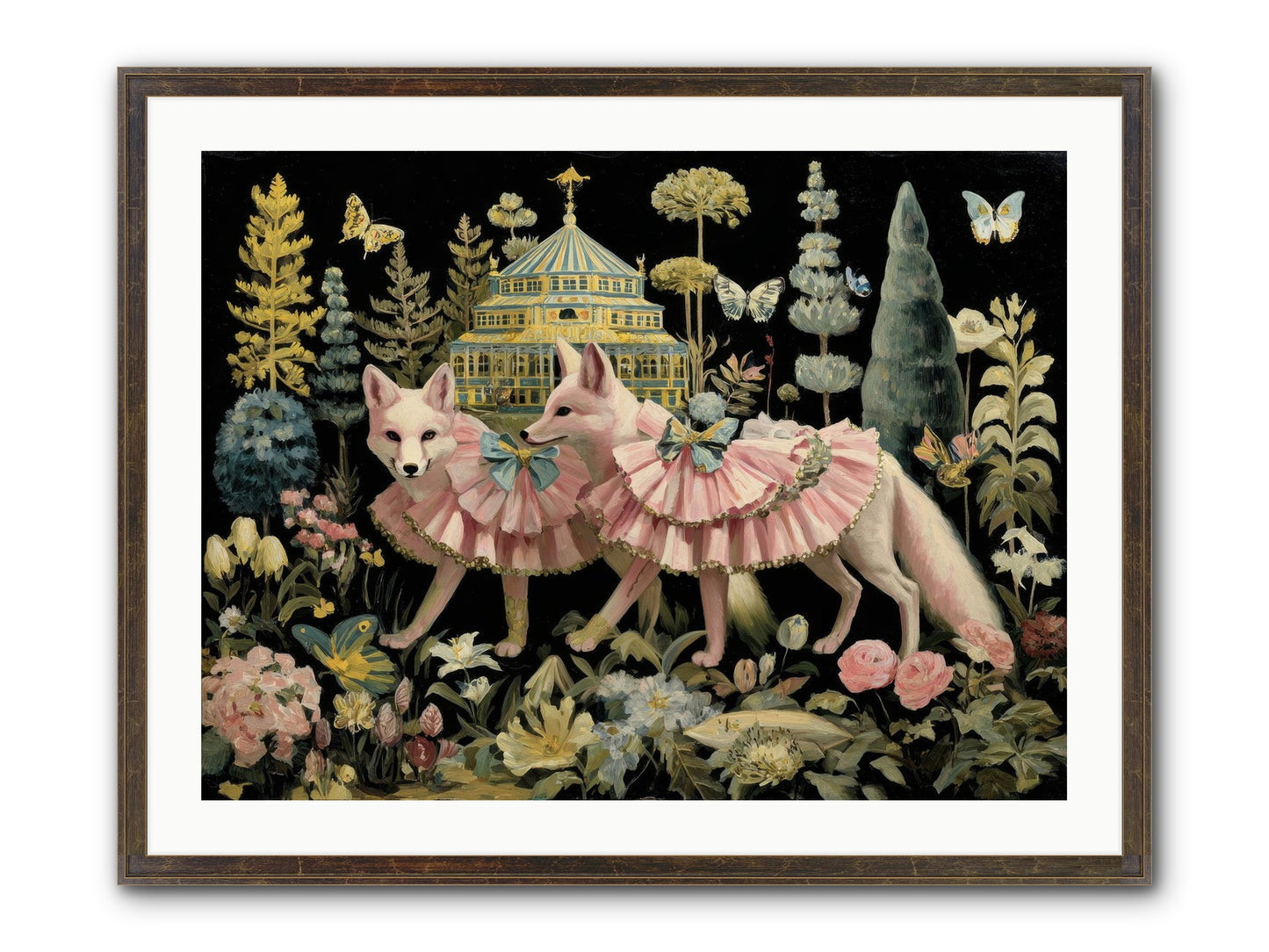 Petal Drift Framed Print - Slimwoods Black/Gold 32x24