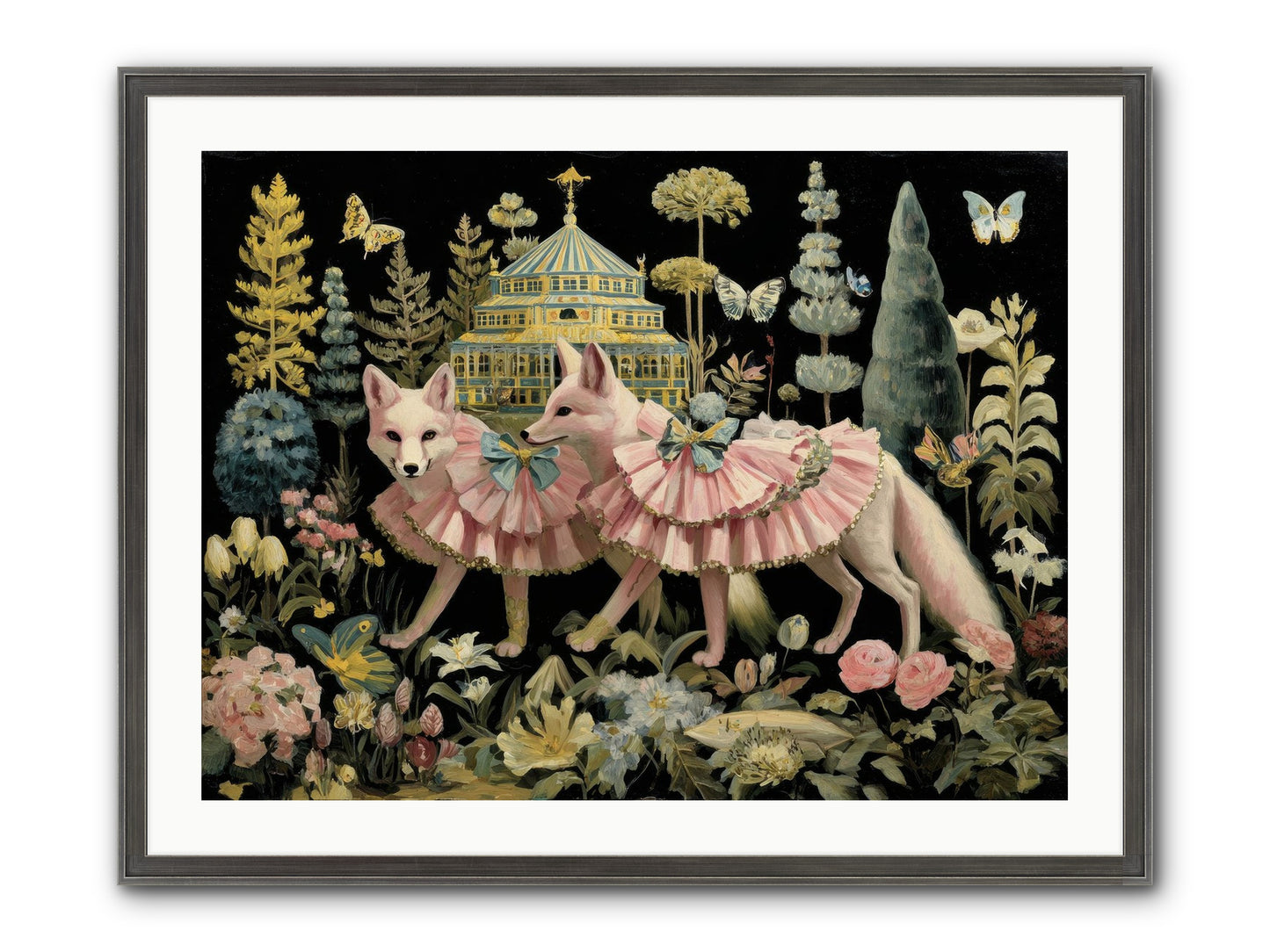 Petal Drift Framed Print - Slimwoods Black/Silver 32x24