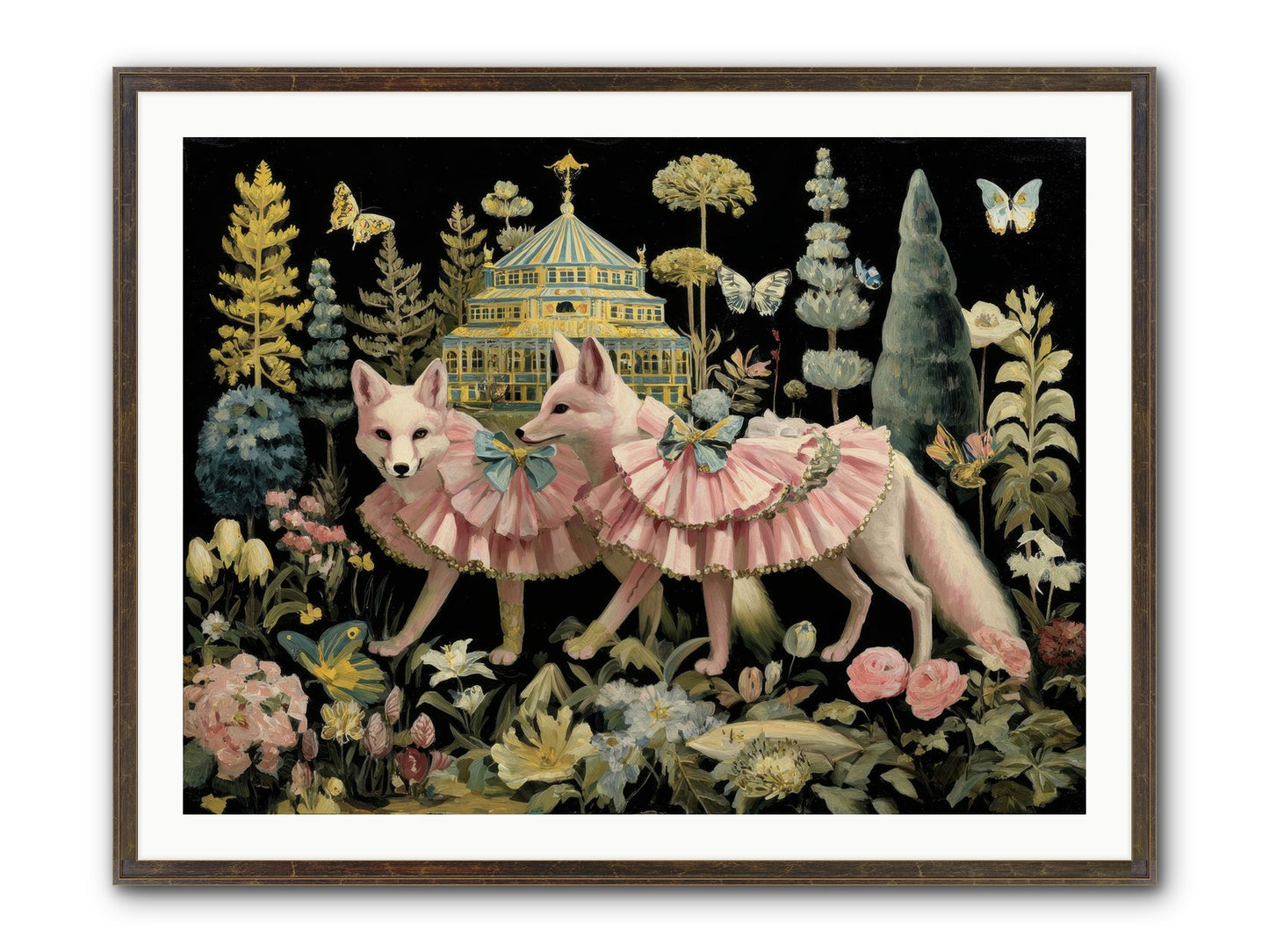 Petal Drift Framed Print - Slimwoods Black/Gold 40x30