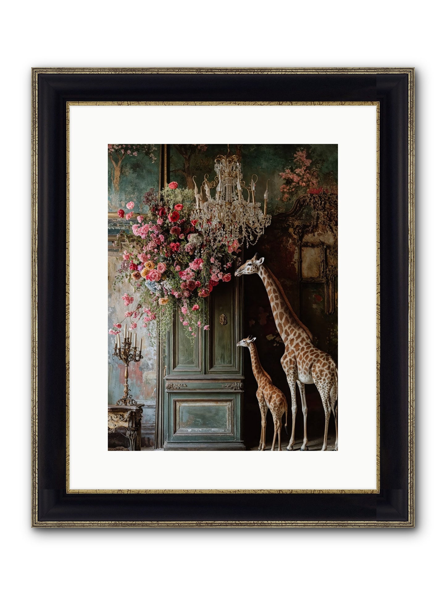 Petal Epicureans Framed Print - Black & Gold 12x16