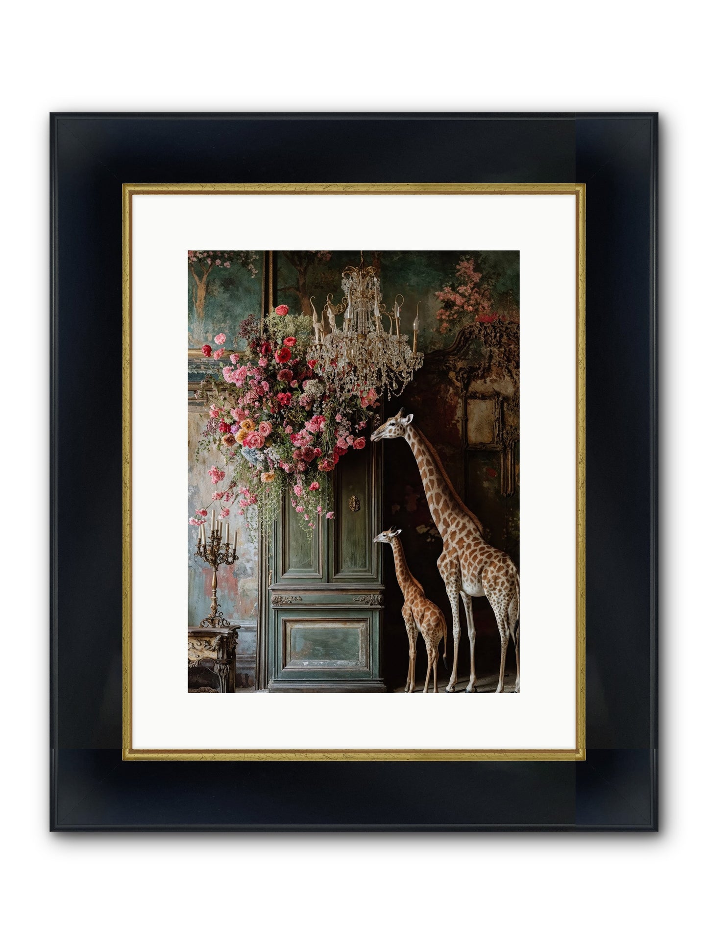 Petal Epicureans Framed Print - Wide Black w/Gold 12x16