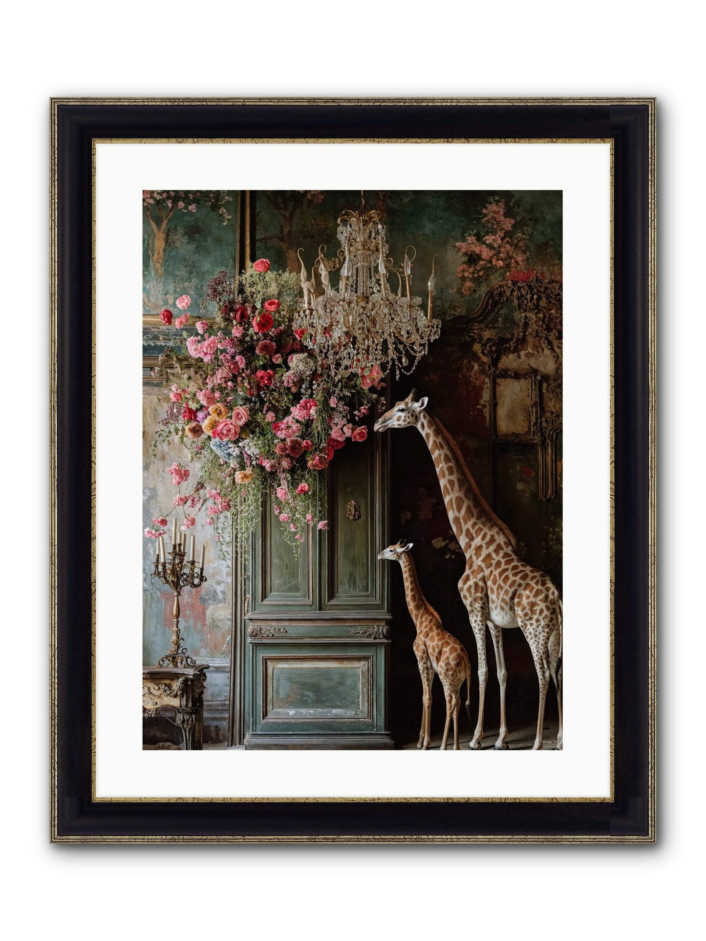 Petal Epicureans Framed Print - Black & Gold 18x24
