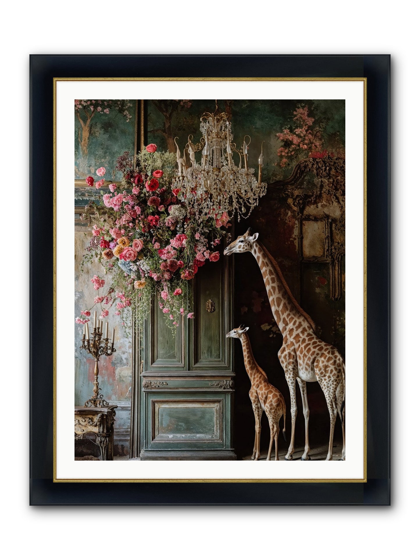 Petal Epicureans Framed Print - Wide Black w/Gold 30x40