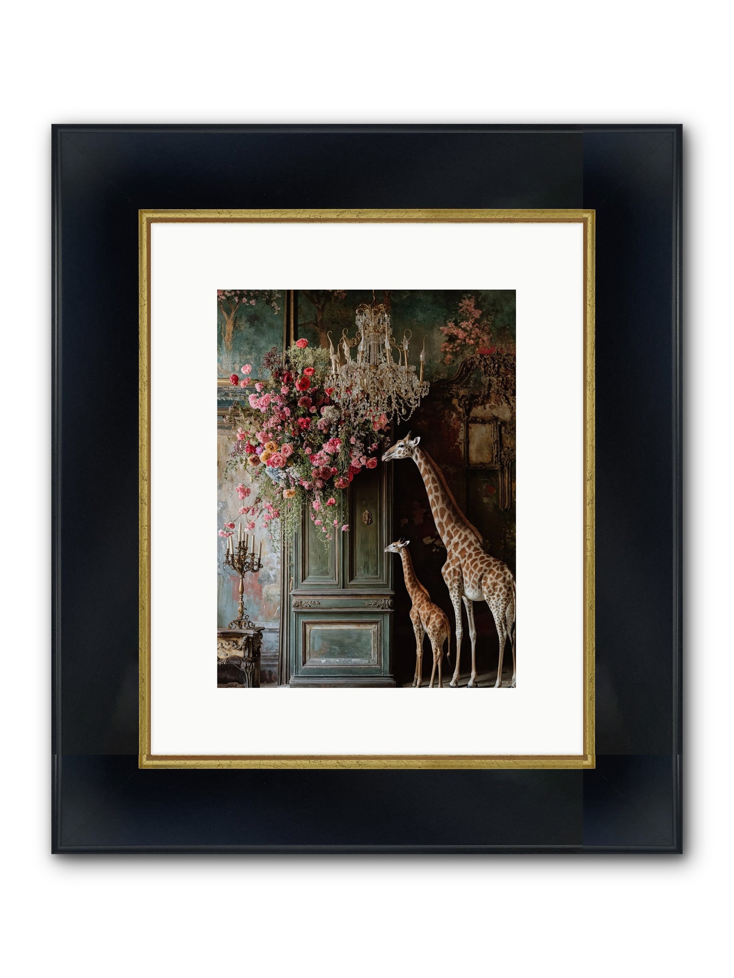Petal Epicureans Framed Print - Wide Black w/Gold 9x12