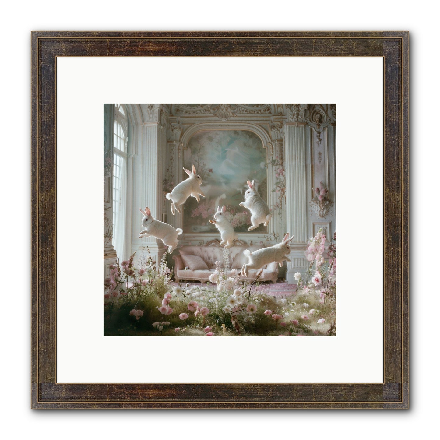 Petal Pirouette Framed Print - Slimwoods Black/Gold 10x10